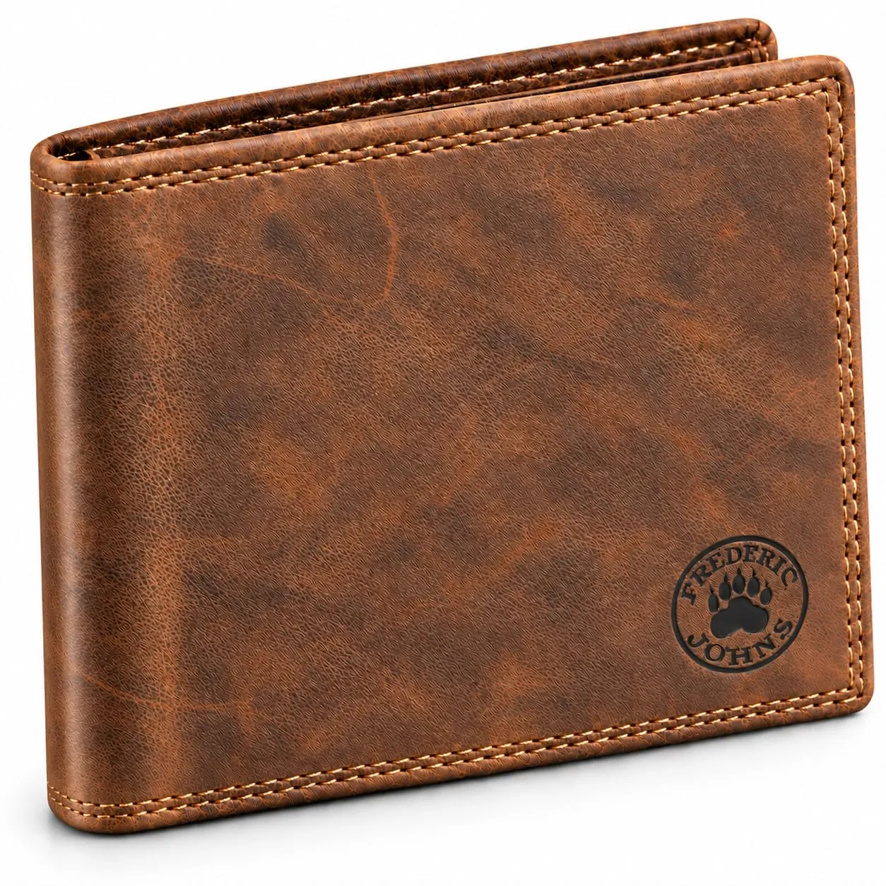 Frédéric Johns Portafoglio Uomo in Vera Pelle Vintage con Protezione RFID, Sottile e Compatto, Portacarte e Portamonete, Idea Regalo Uomo - immagine 1