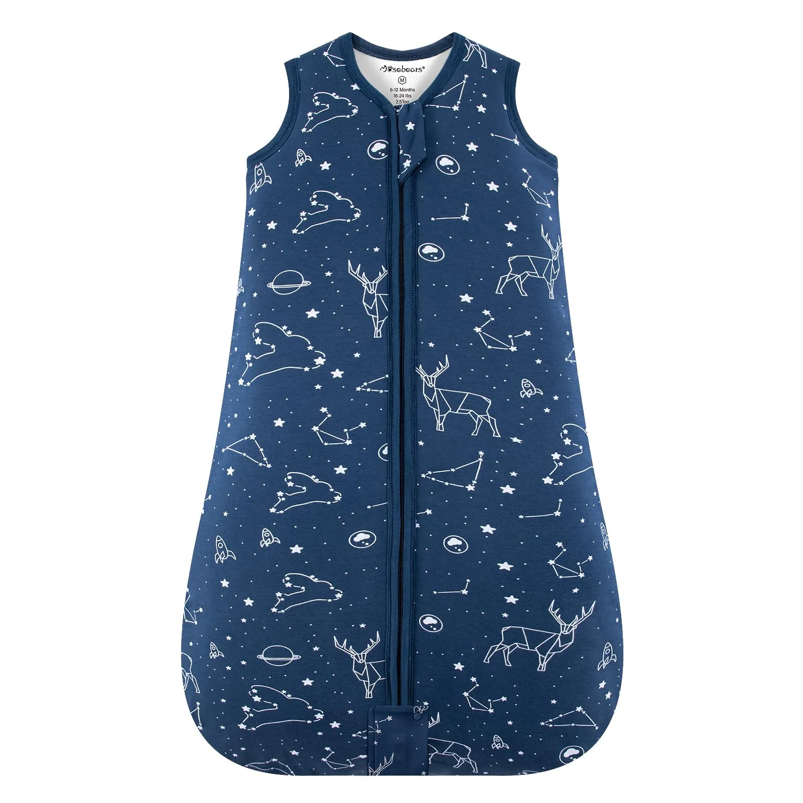 Mosebears Sacco nanna invernale per bambini, 2,5 tog, Cotone, per diverse misure dalla nascita all'età di 24 mesi(Navy Blue,12-18 mesi) - immagine 1
