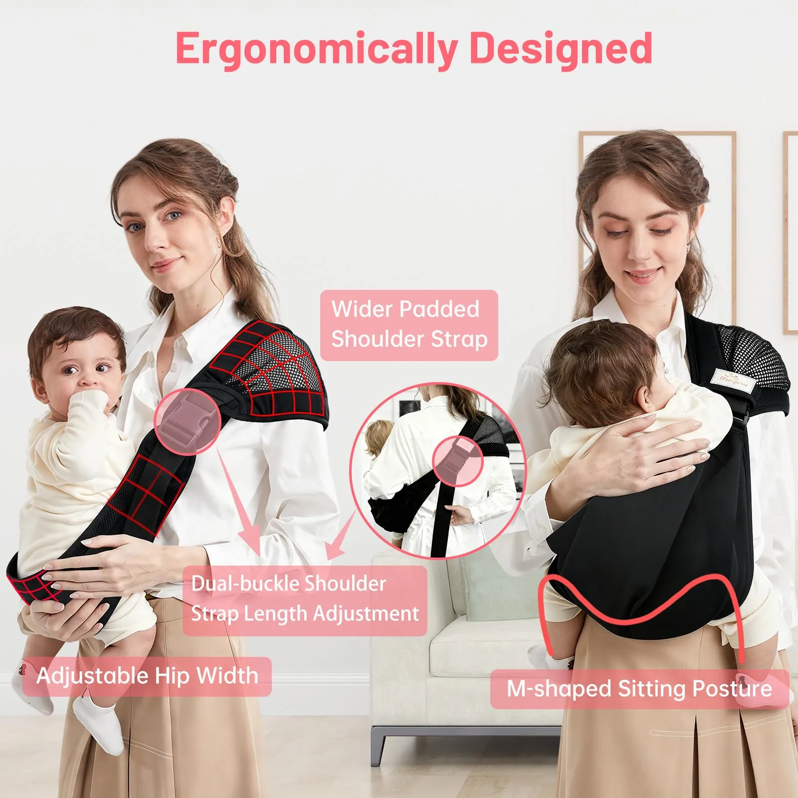 Mumgaroo Fascia Neonato Porta Bebè (da 0 a 15kg, Pieghevole 12 cm) - immagine 5