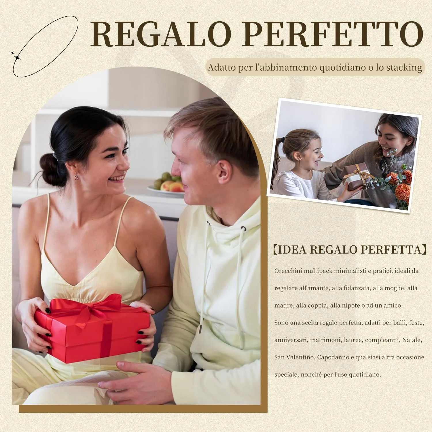 CUEMOON 9 Paia Orecchini Donna Anallergici, Orecchini Acciaio Chirurgico 316L, Orecchini a Cerchio Cartilagine Ipoallergenica, Multi Piercing Orecchio (Oro) - immagine 4
