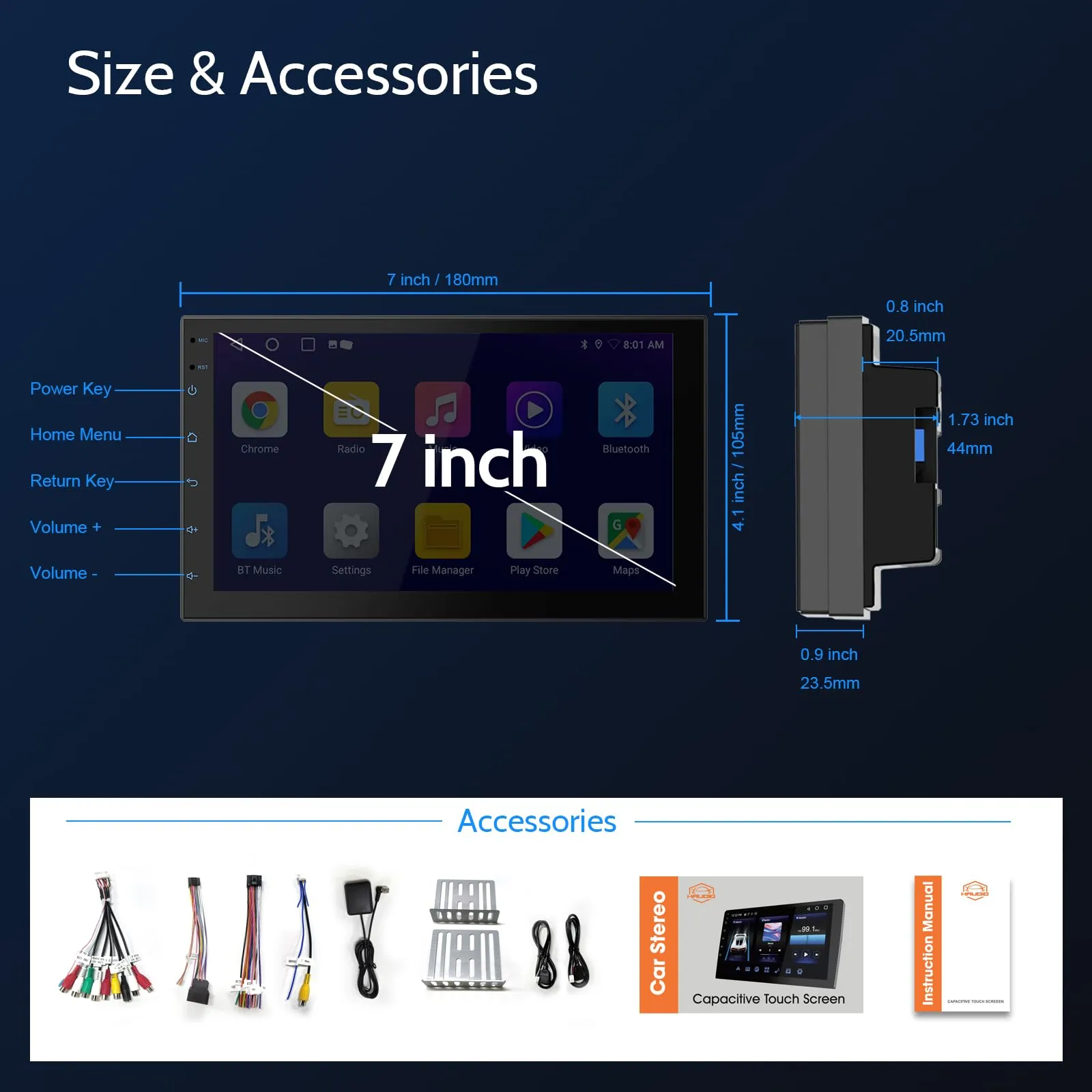 Haudio Autoradio 2 Din 7 Pollici Touchscreen IPS, CarPlay Wireless & Android Auto,Comando vocale,Mirror Link,EQ,FM Radio,Bluetooth 5.0,GPS|SWC|RAM 2GB+ROM 32GB(Telecamera posteriore non inclusa) - immagine 6
