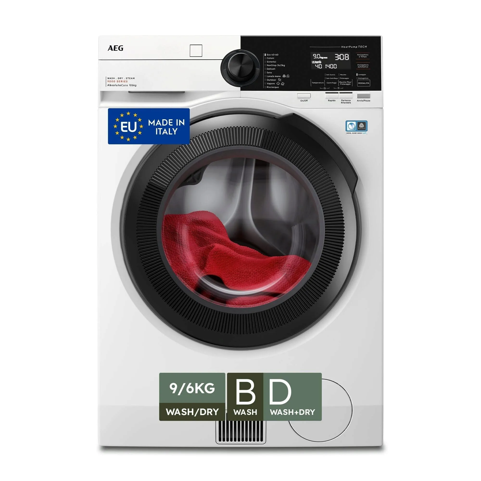 AEG Lavasciuga 9 kg Lavaggio 6 kg Asciugatura LWR9E964MB Bianco - immagine 1