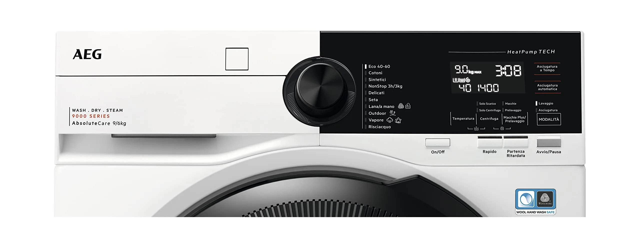 AEG Lavasciuga 9 kg Lavaggio 6 kg Asciugatura LWR9E964MB Bianco - immagine 3