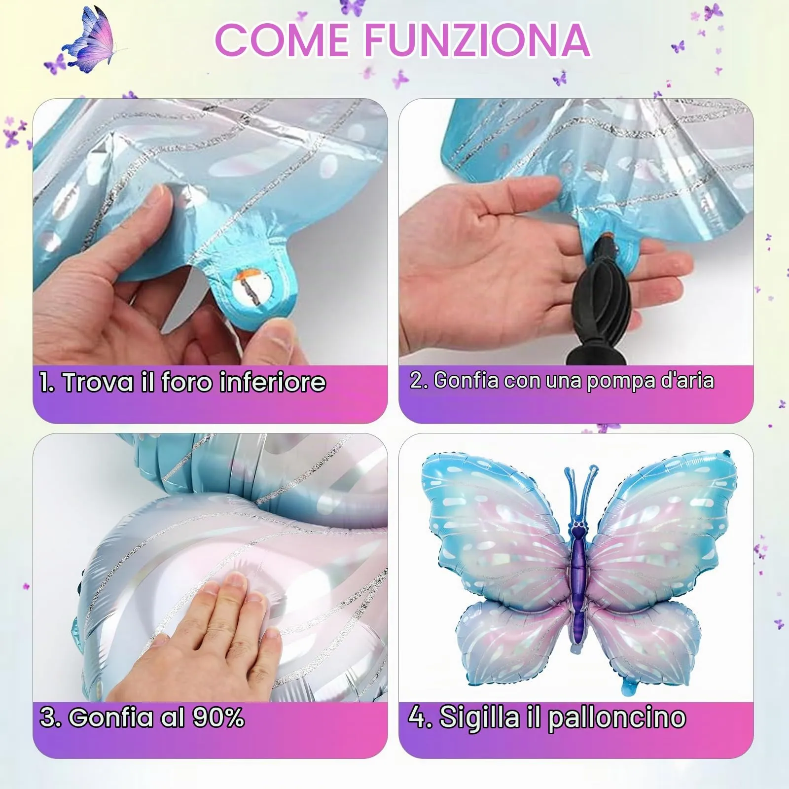 Palloncini a Farfalla Colorati, Palloncini Farfalla 6 Anni - immagine 3