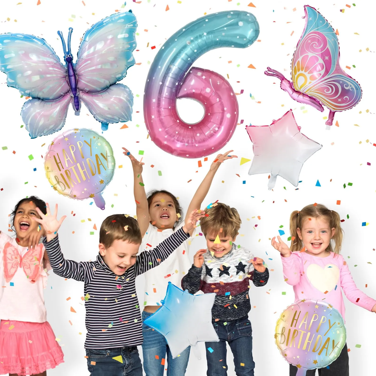 Palloncini a Farfalla Colorati, Palloncini Farfalla 6 Anni - immagine 4