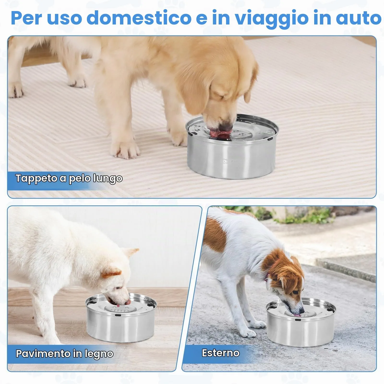 IDOGCHEW Ciotola Acqua Cane Antigoccia 3 L, in Acciaio, Anti-Fuoriuscita - immagine 7