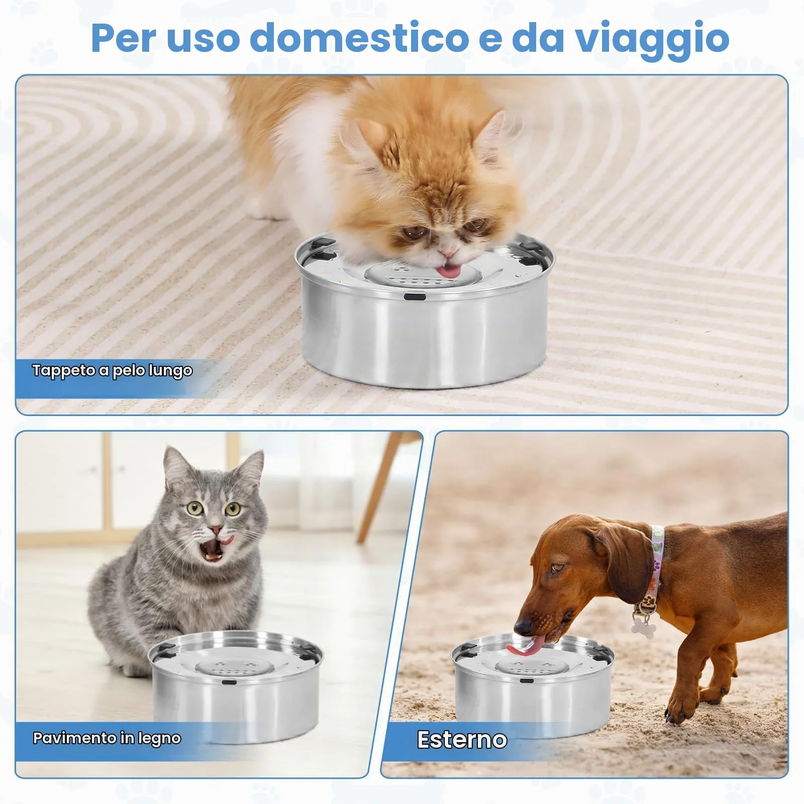 IDOGCHEW Ciotola Acqua Cane Antigoccia 1 L, in Acciaio, Anti-Fuoriuscita - immagine 9