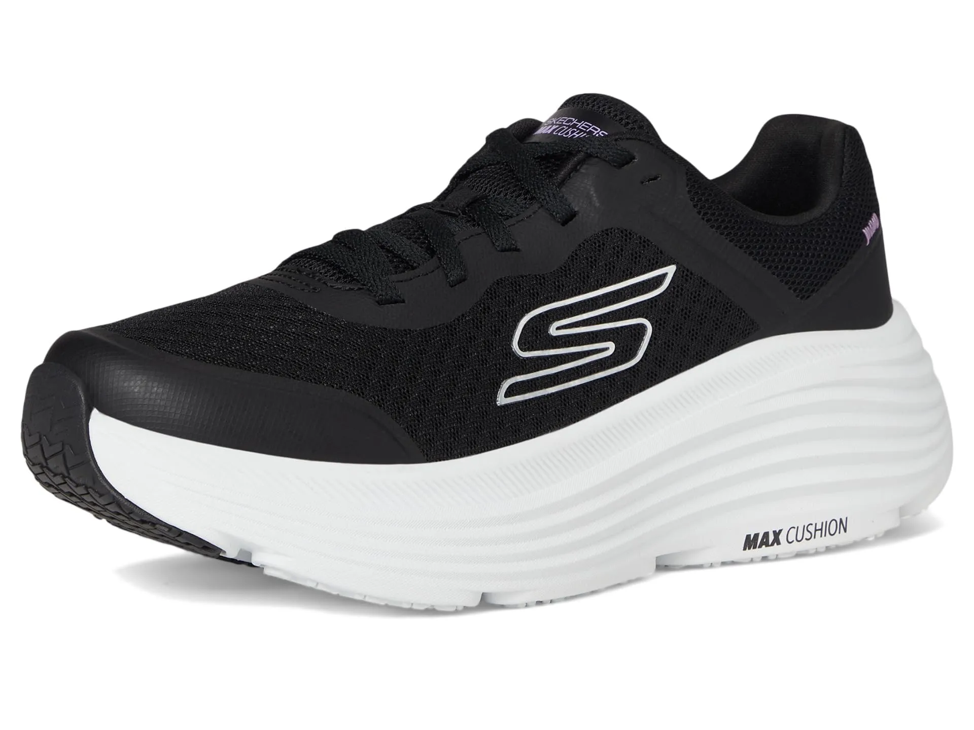 Skechers Donna Max Cushioning Endeavour Canova Trainers, Black Synthetic/White Trim, 36 EU - immagine 8
