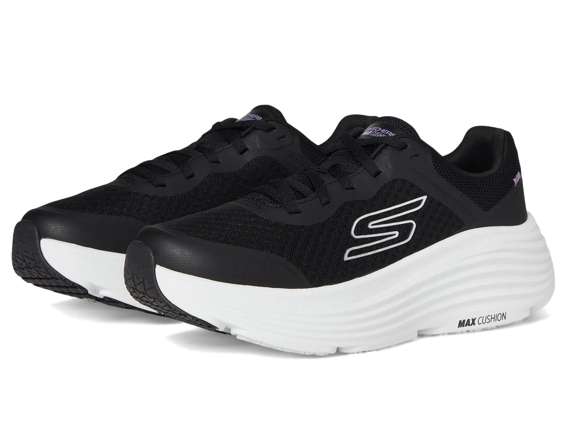 Skechers Donna Max Cushioning Endeavour Canova Trainers, Black Synthetic/White Trim, 38.5 EU - immagine 2