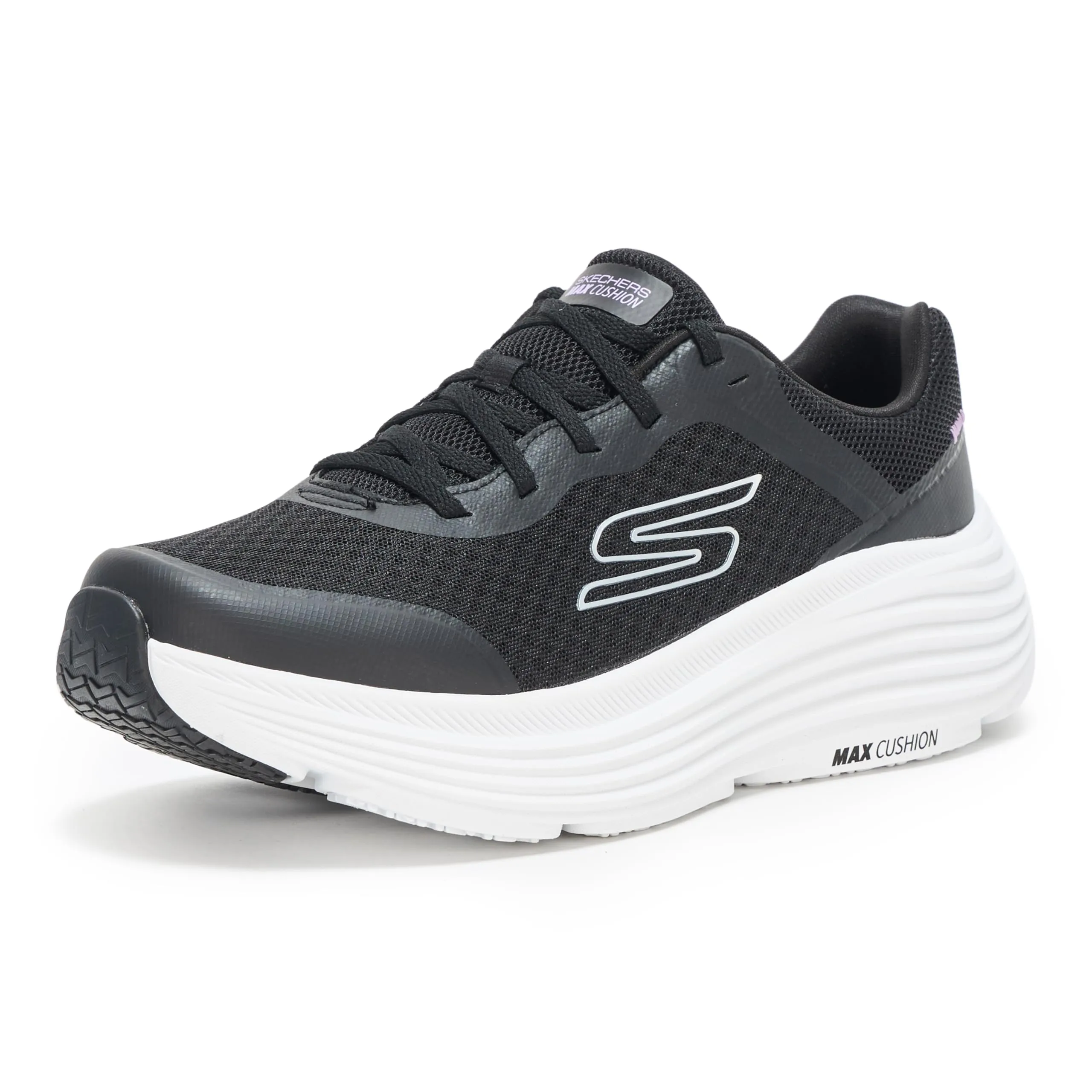 Skechers Donna Max Cushioning Endeavour Canova Trainers, Black Synthetic/White Trim, 41 EU - immagine 1