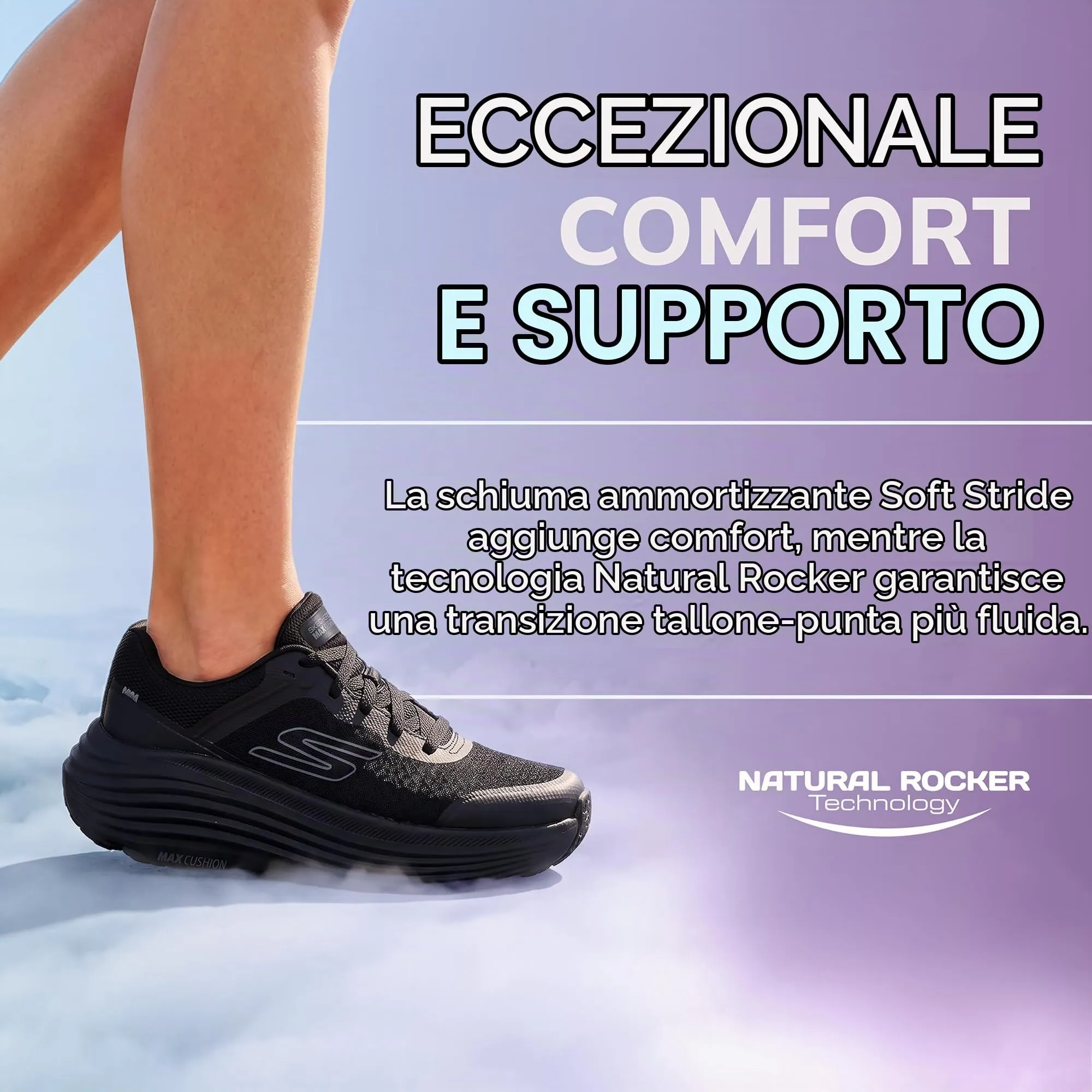 Skechers Donna Max Cushioning Endeavour Canova Trainers, Black Synthetic/Black Trim, 36 EU - immagine 4