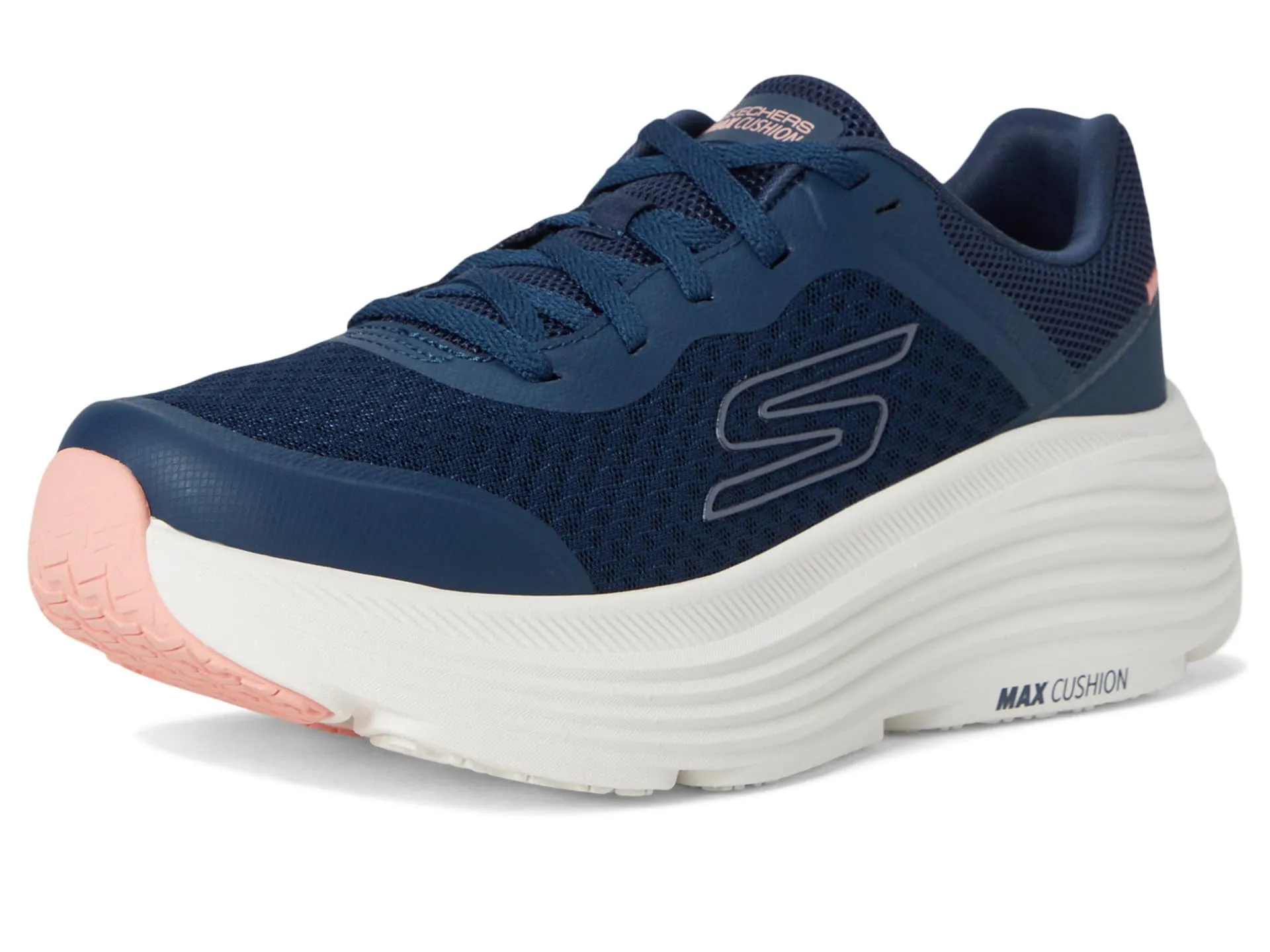 Skechers Donna Max Cushioning Endeavour Canova Trainers, Navy Synthetic Pink Trim, 38.5 EU - immagine 8