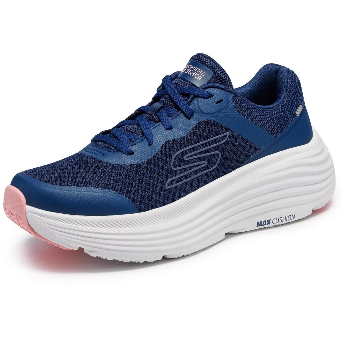 Skechers Donna Max Cushioning Endeavour Canova Trainers, Navy Synthetic Pink Trim, 40 EU - immagine 4