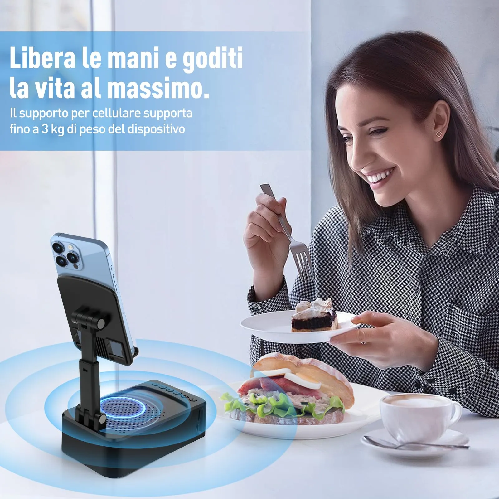 ZOOI Regalo Uomo, 3 in 1 Altoparlante Bluetooth con Supporto - immagine 4