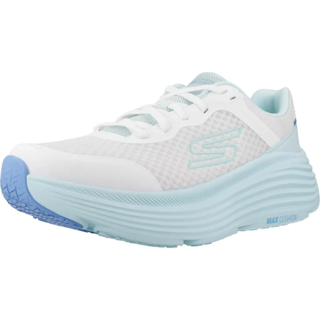 Skechers Donna Max Cushioning Endeavour Canova Trainers, White Synthetic/Light Blue Trim, 35 EU - immagine 1