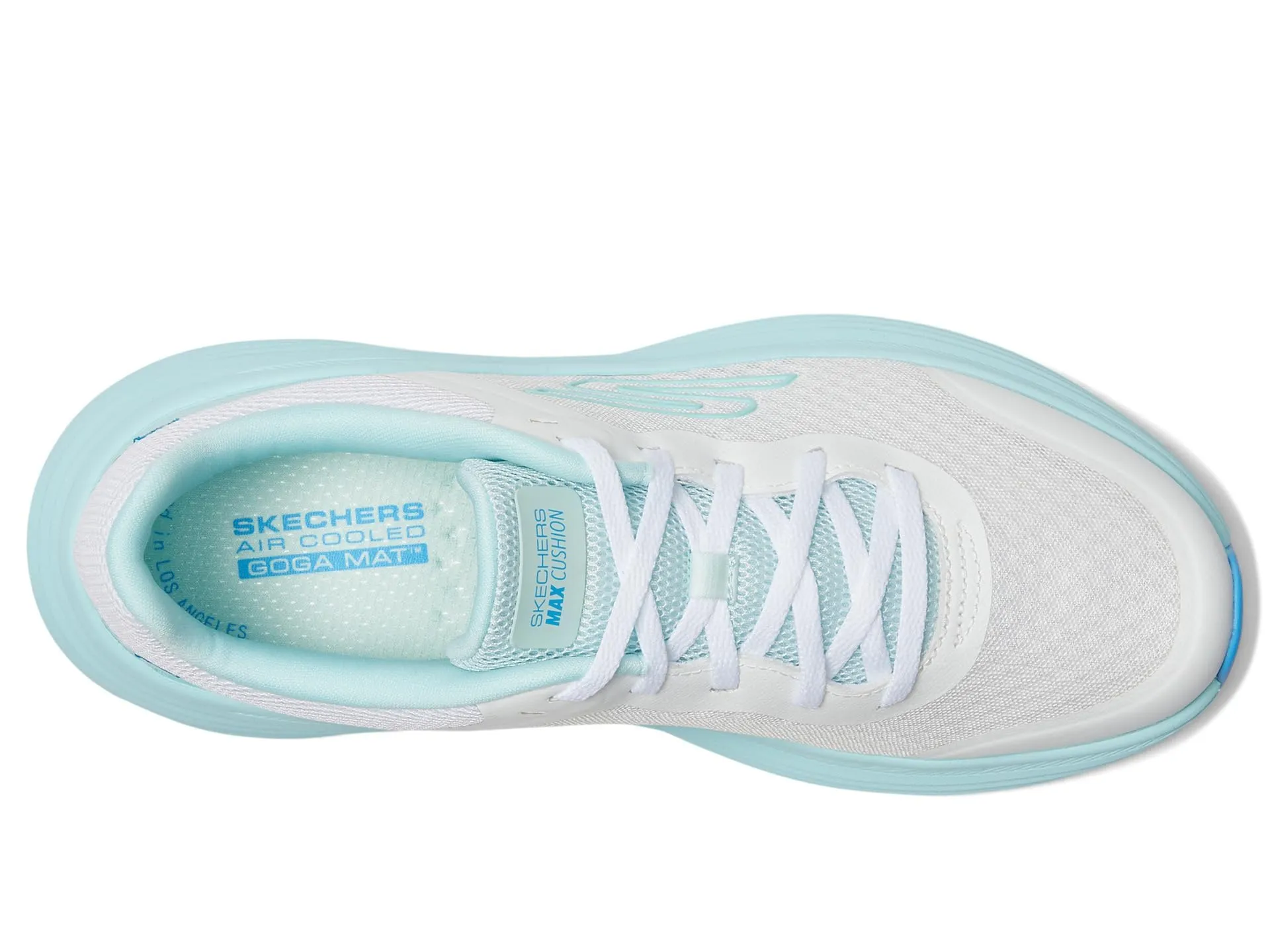 Skechers Donna Max Cushioning Endeavour Canova Trainers, White Synthetic/Light Blue Trim, 35.5 EU - immagine 3