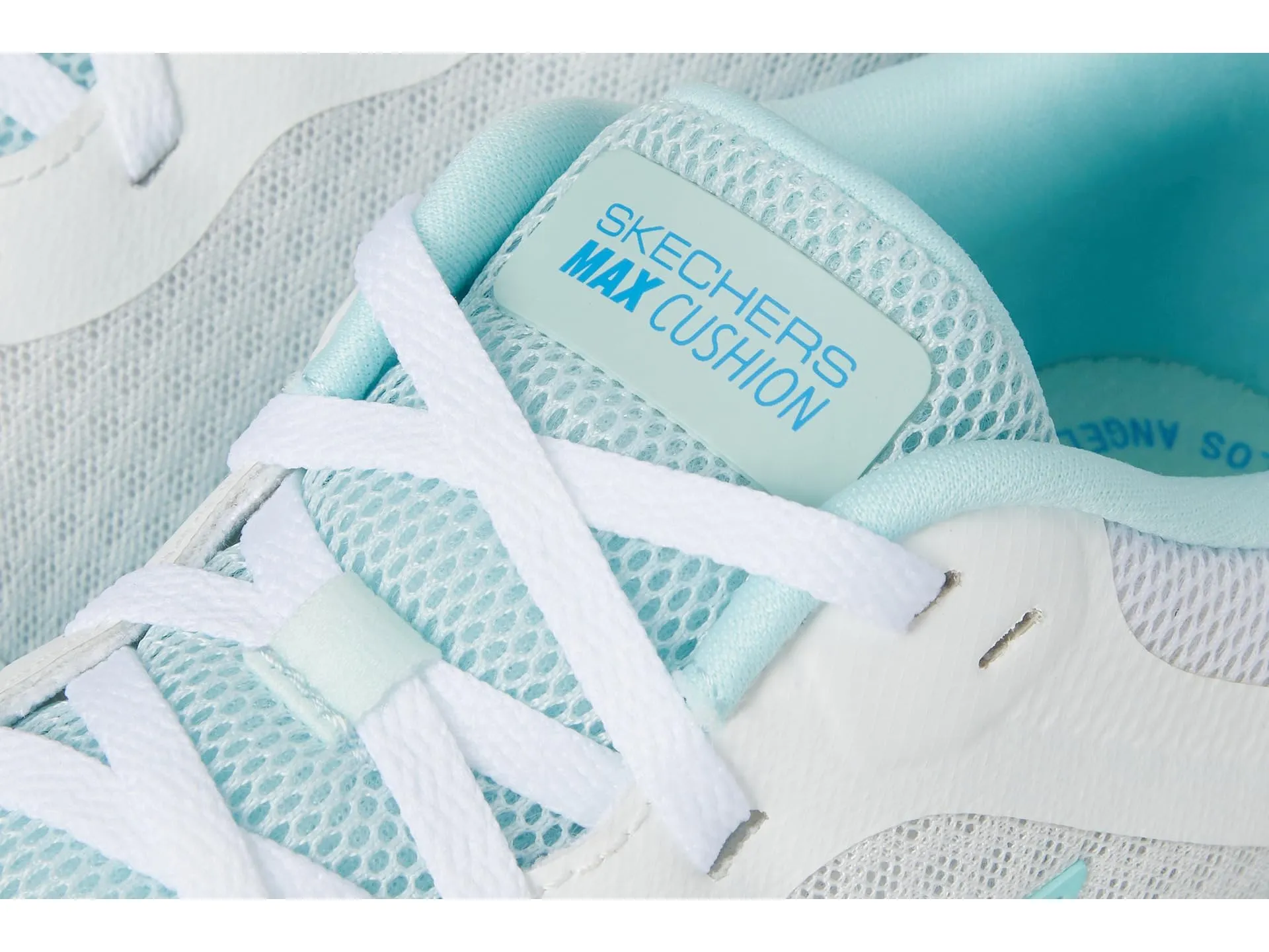 Skechers Donna Max Cushioning Endeavour Canova Trainers, White Synthetic/Light Blue Trim, 35.5 EU - immagine 7