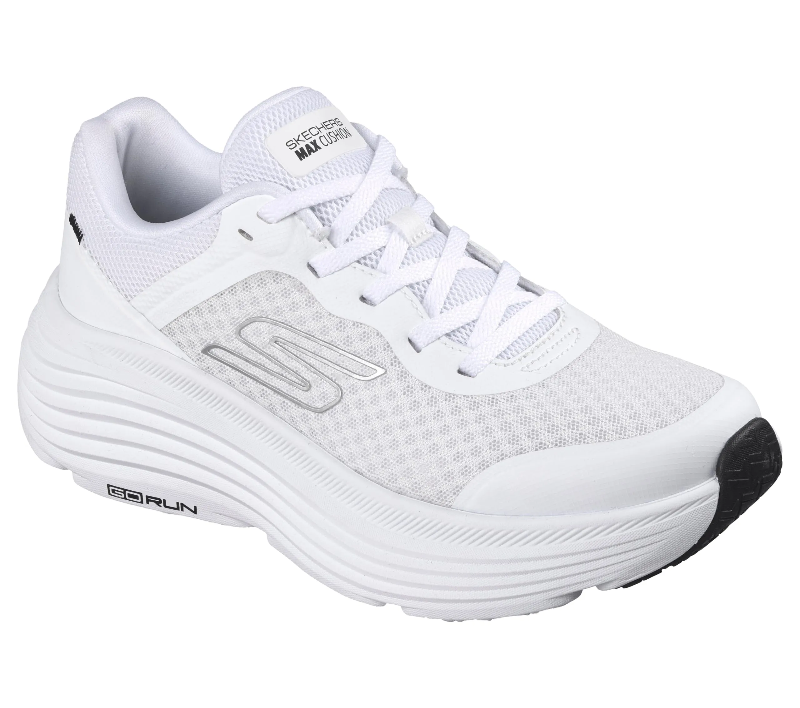 Skechers Donna Max Cushioning Endeavour Canova Trainers, White Black, 37.5 EU Larga - immagine 4