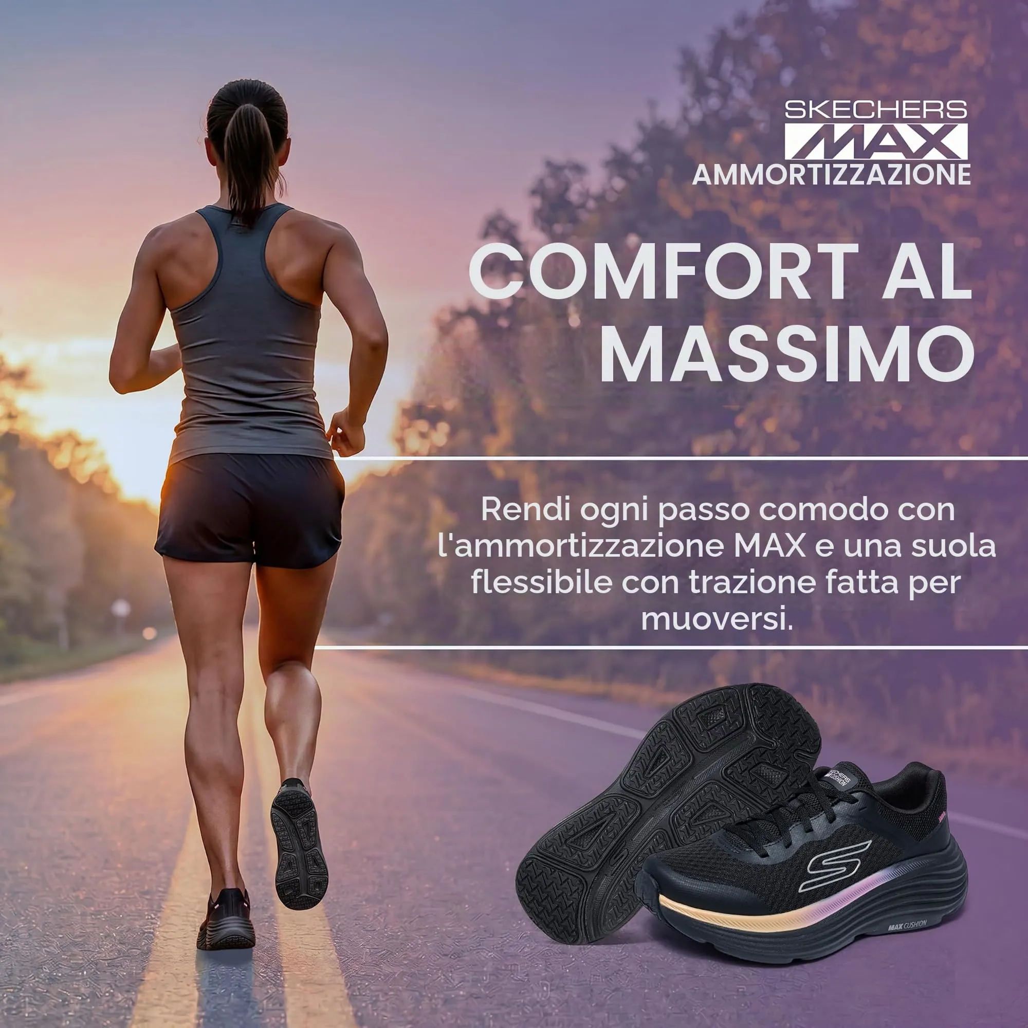 Skechers Max Cushioning Endeavour Canova Sneaker da donna, nero/rosa, 37 EU - immagine 5