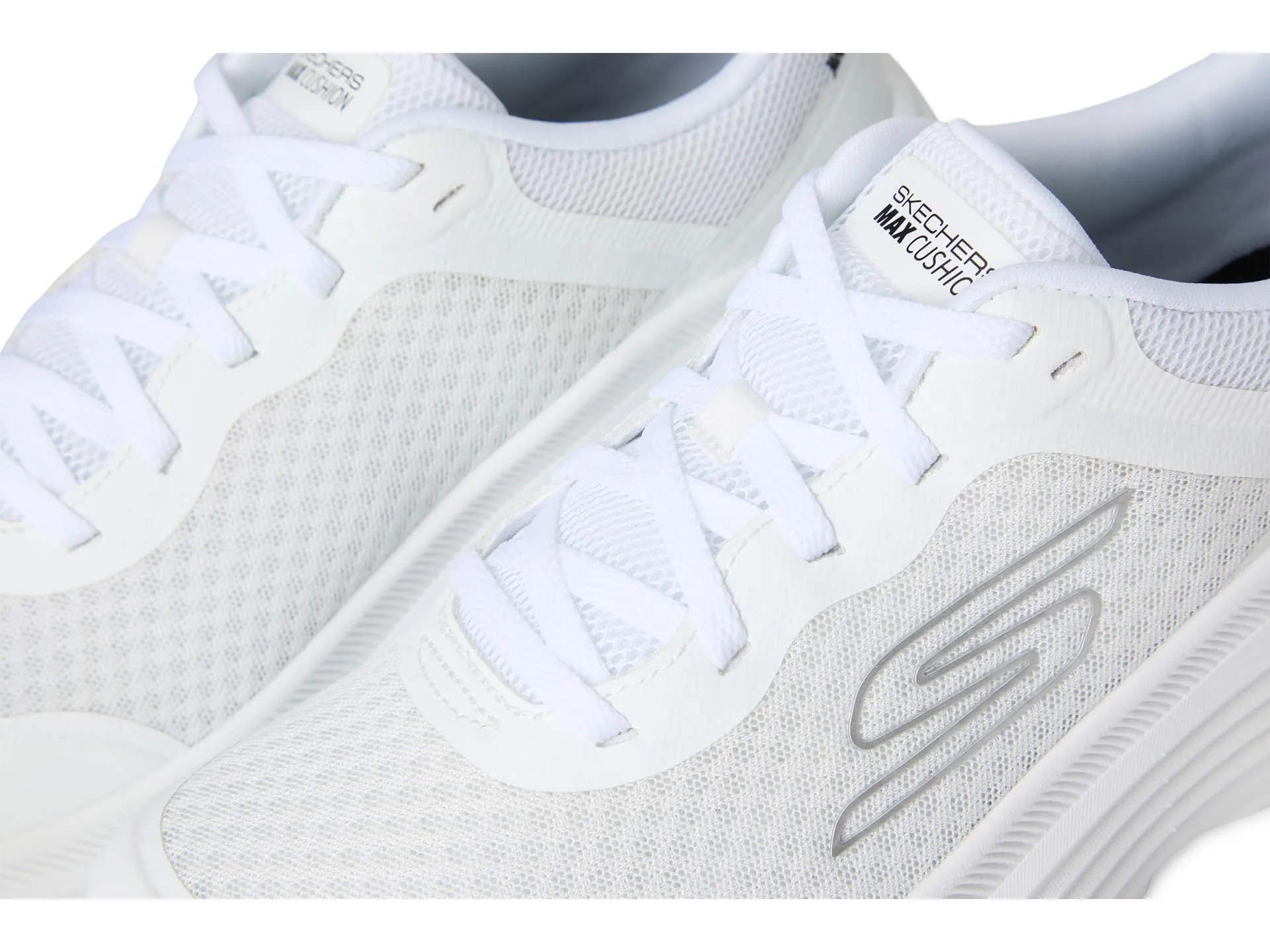 Skechers Donna Max Cushioning Endeavour Canova Trainers, White Black, 36.5 EU Larga - immagine 5