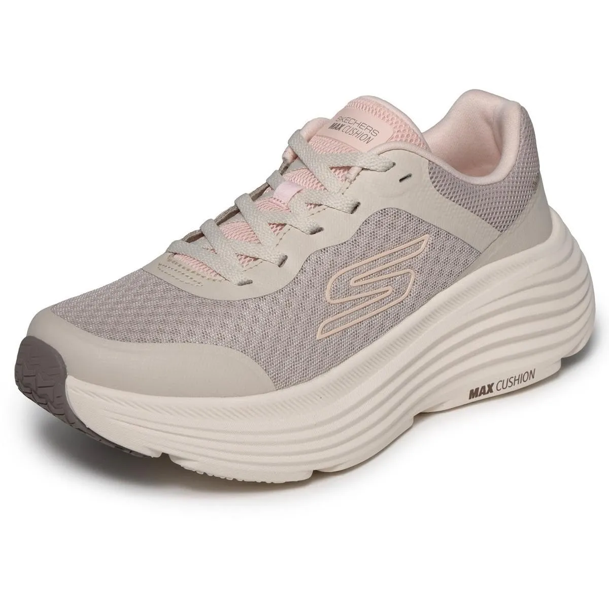 Skechers Donna Max Cushioning Endeavour Canova Trainers, Natural Synthetic Trim, 37 EU - immagine 7