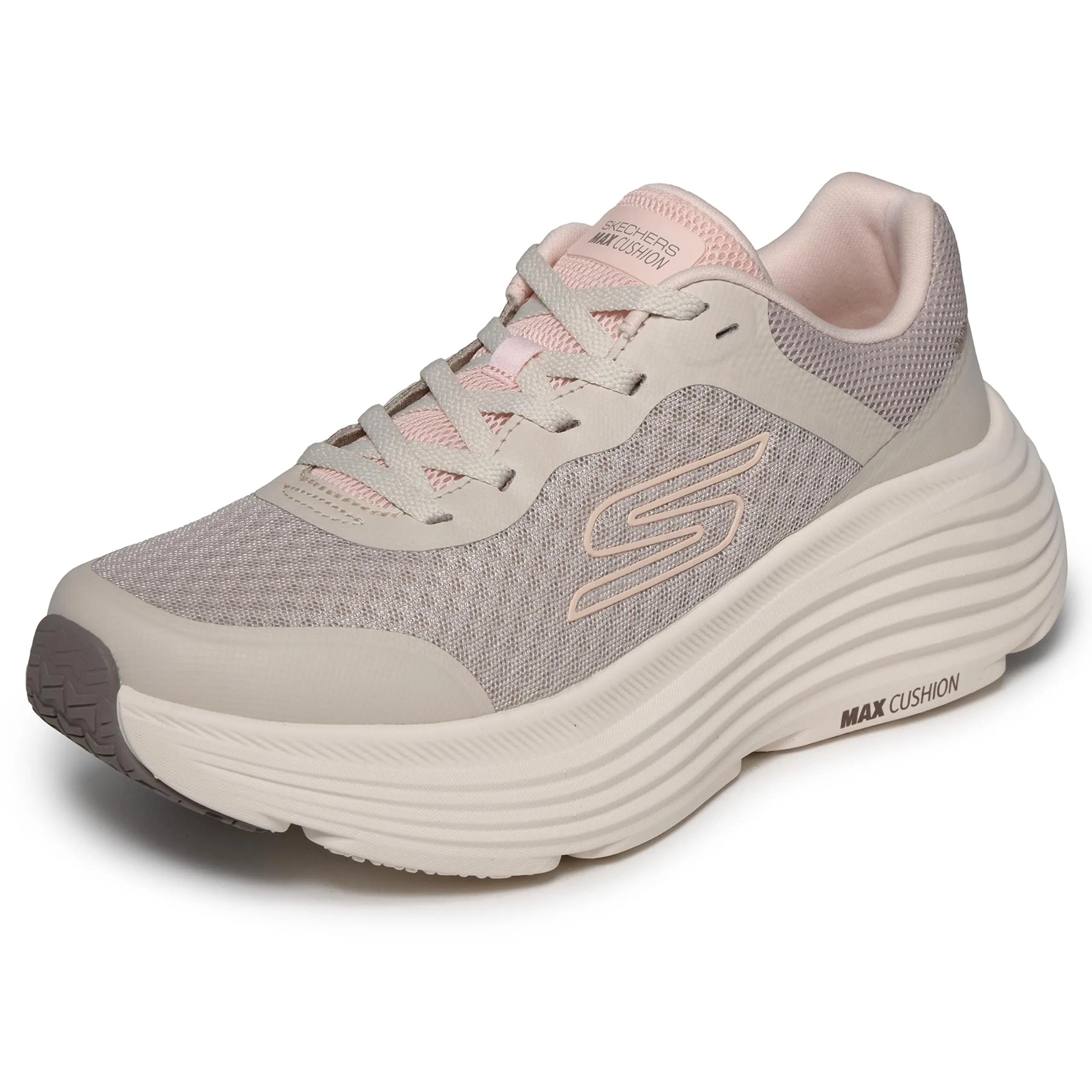 Skechers Donna Max Cushioning Endeavour Canova Trainers, Natural Synthetic Trim, 37 EU - immagine 12