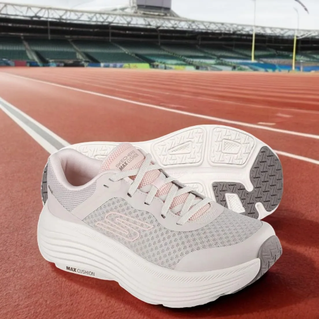 Skechers Donna Max Cushioning Endeavour Canova Trainers, Natural Synthetic Trim, 40 EU - immagine 5