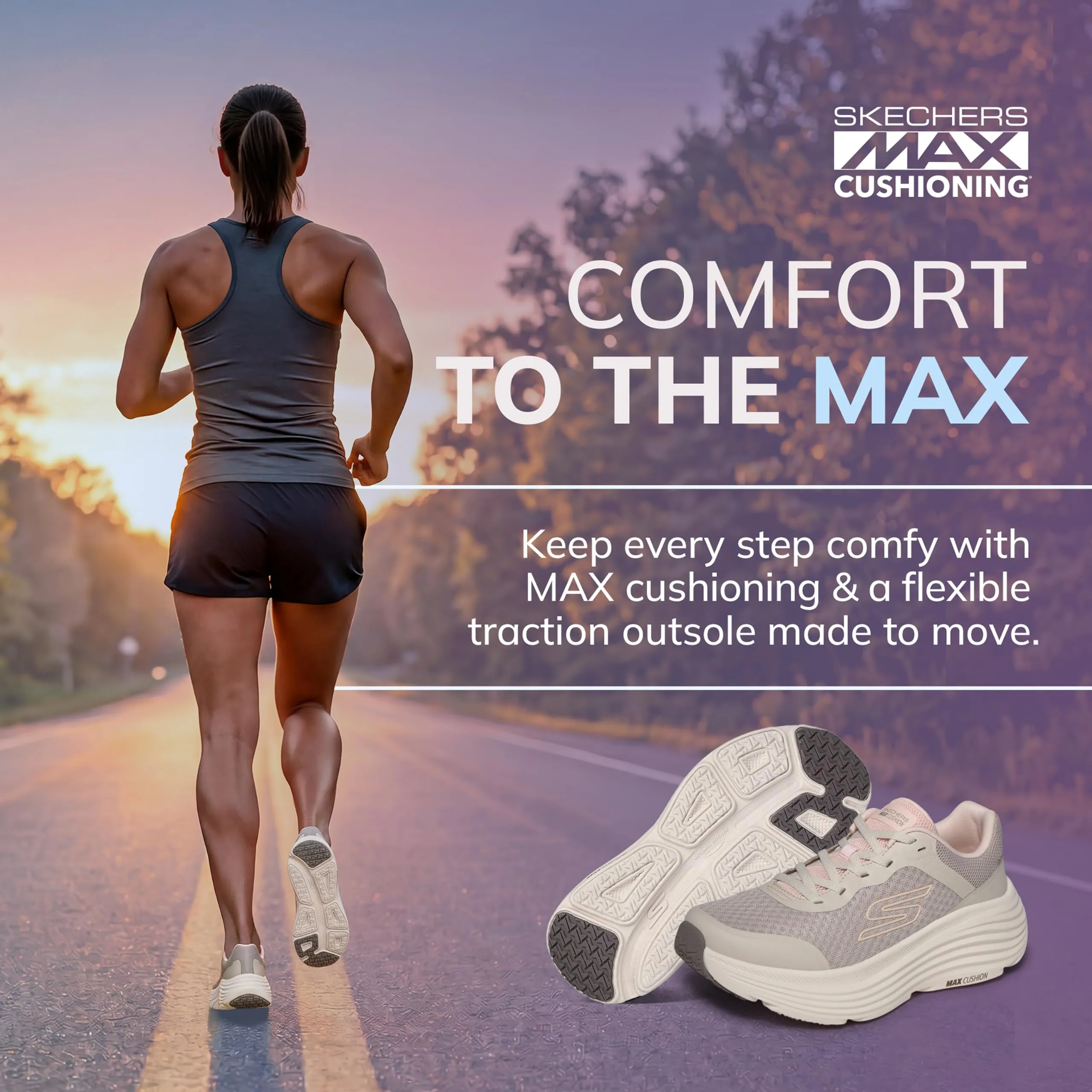 Skechers Donna Max Cushioning Endeavour Canova Trainers, Natural Synthetic Trim, 40 EU - immagine 6
