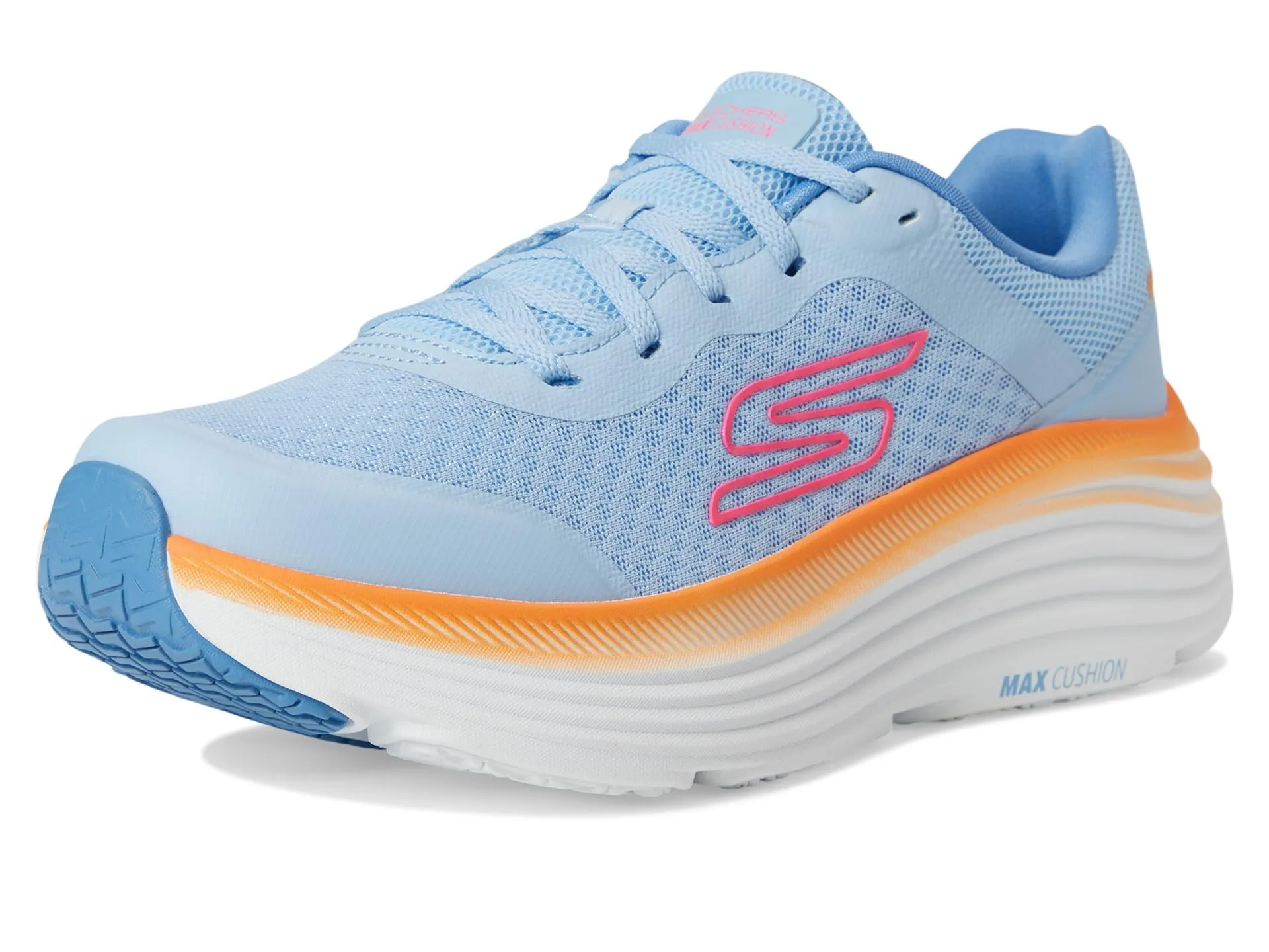 Skechers Donna Max Cushioning Endeavour Canova Trainers, Blue Synthetic/Orange Trim, 38.5 EU - immagine 5
