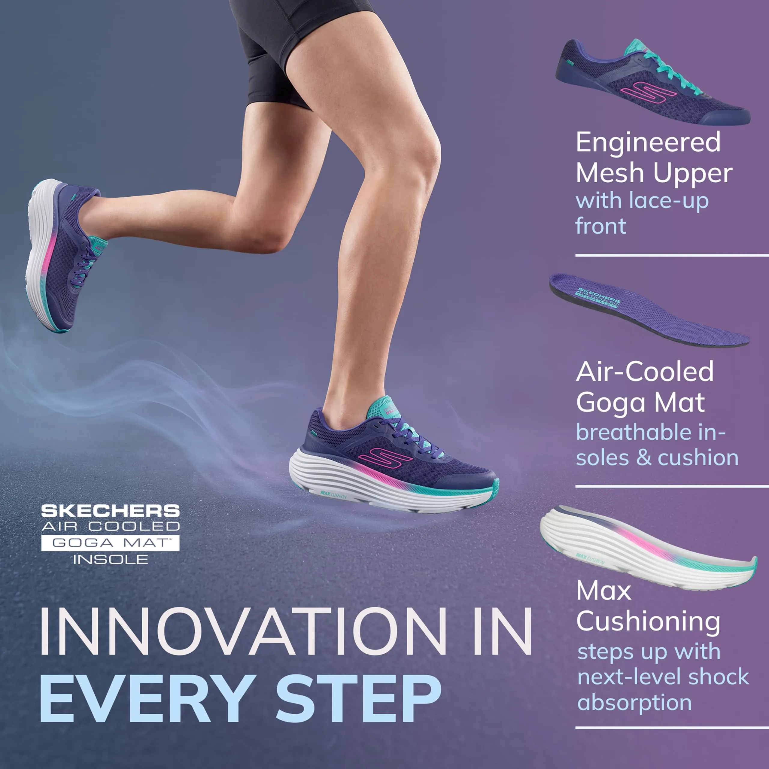 Skechers Max Cushioning Endeavour Canova Sneaker da donna, 35.5 EU - immagine 4