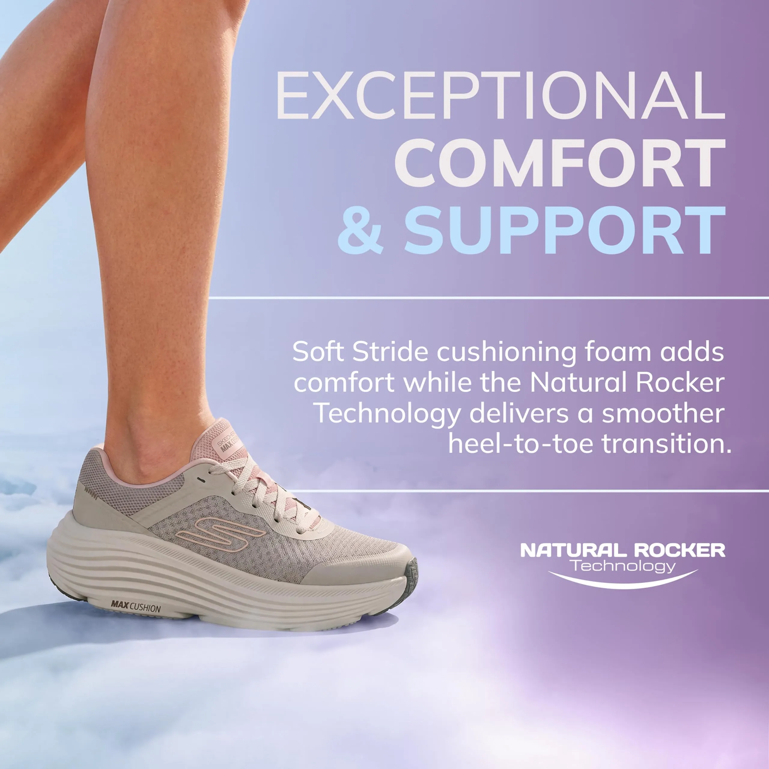 Skechers Donna Max Cushioning Endeavour Canova Trainers, Natural Synthetic Trim, 36.5 EU - immagine 8