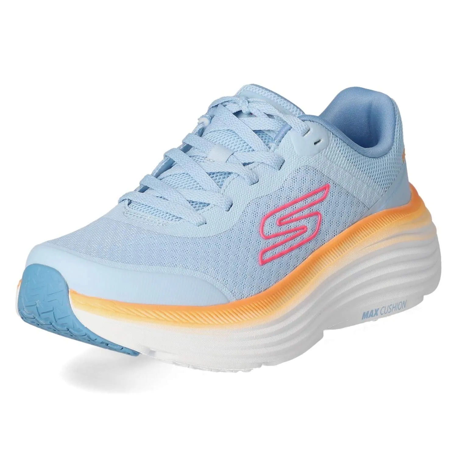 Skechers Donna Max Cushioning Endeavour Canova Trainers, Blue Synthetic/Orange Trim, 39 EU - immagine 7