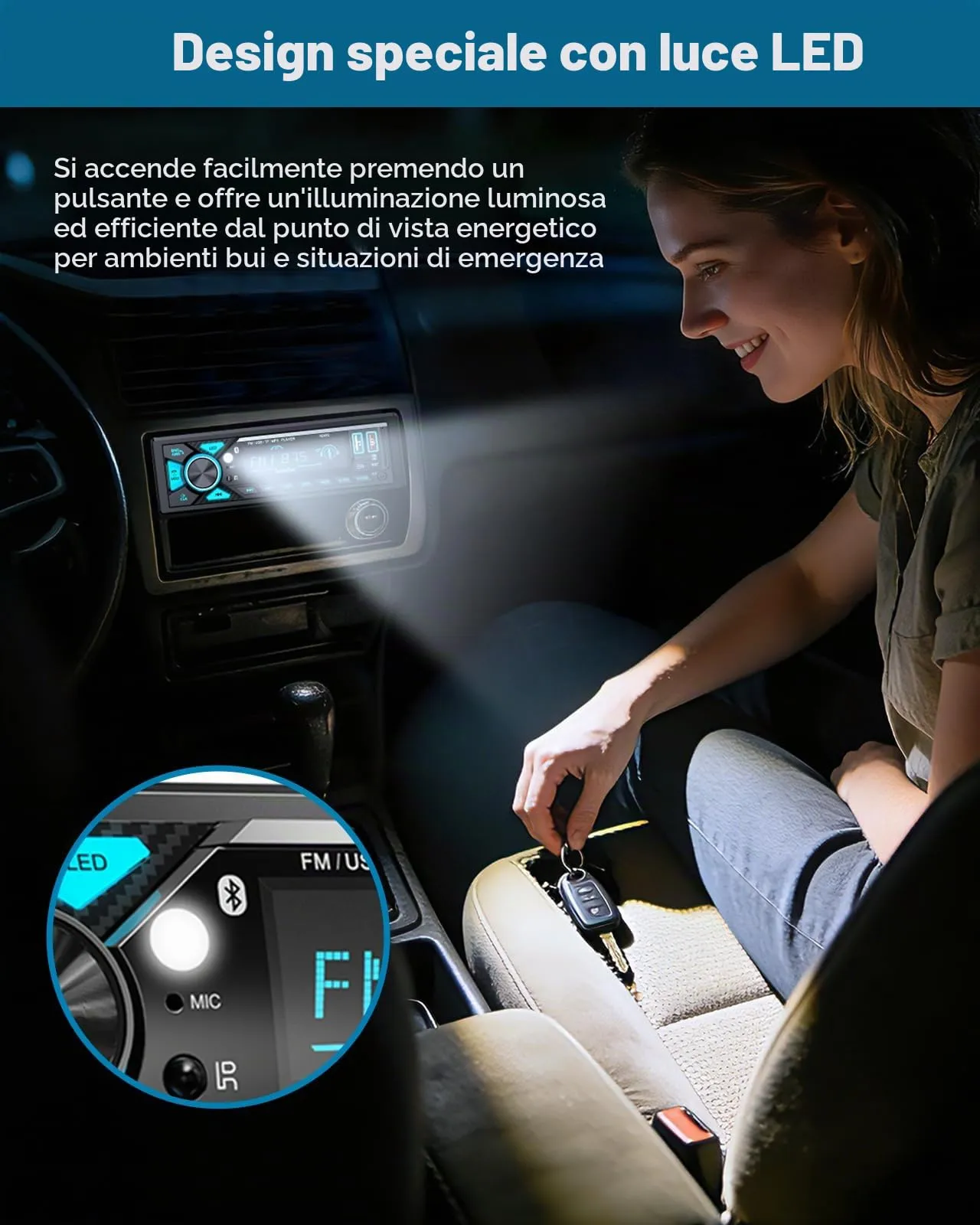 RDS Autoradio Bluetooth, CENXINY Stereo Auto con Porta di Ricarica Type-C - immagine 2