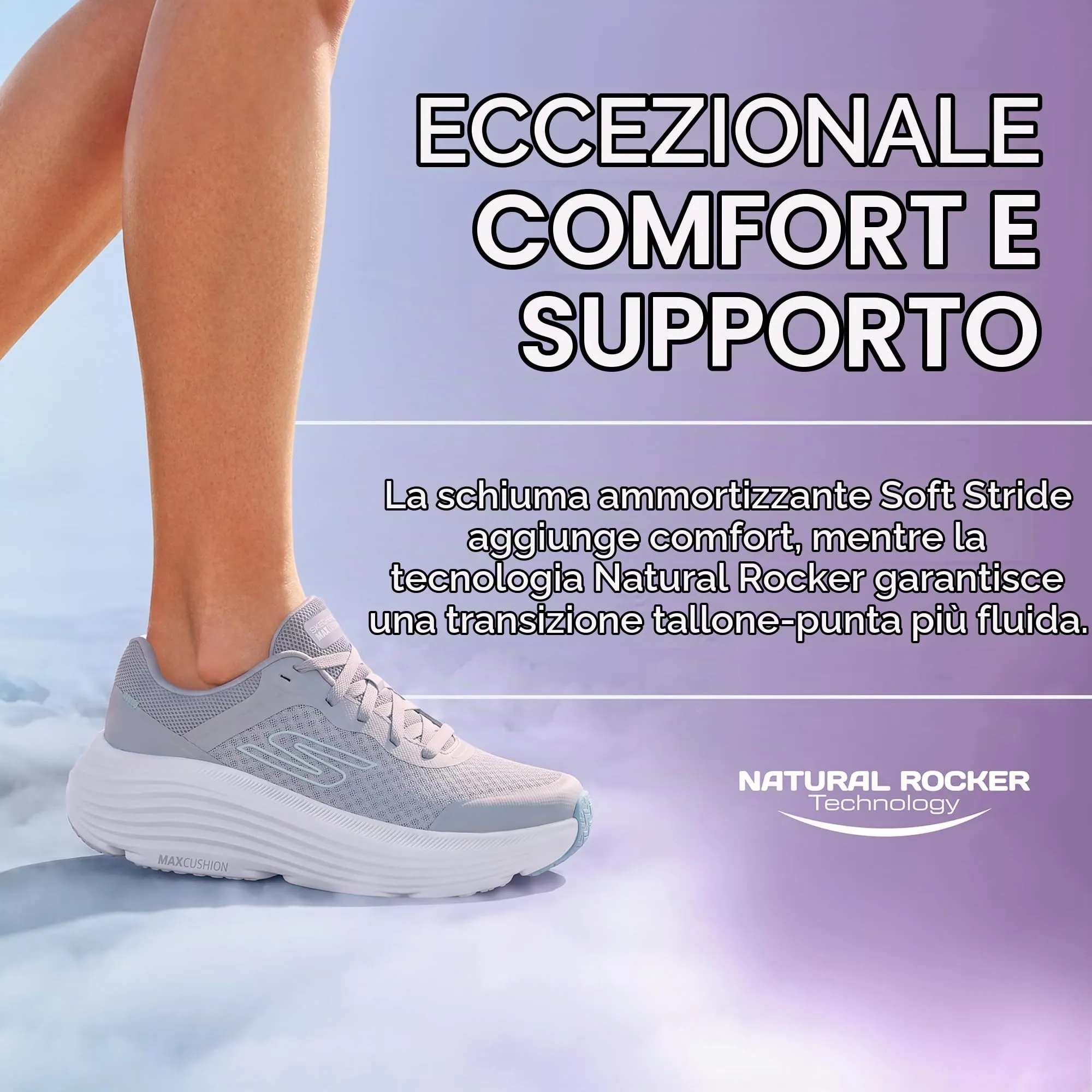 Skechers Scarpe da Ginnastica da Donna Max Cushioning Endeavour Canova, Grigio Chiaro, 35,5 EU, Grigio Chiaro, 35.5 EU - immagine 6