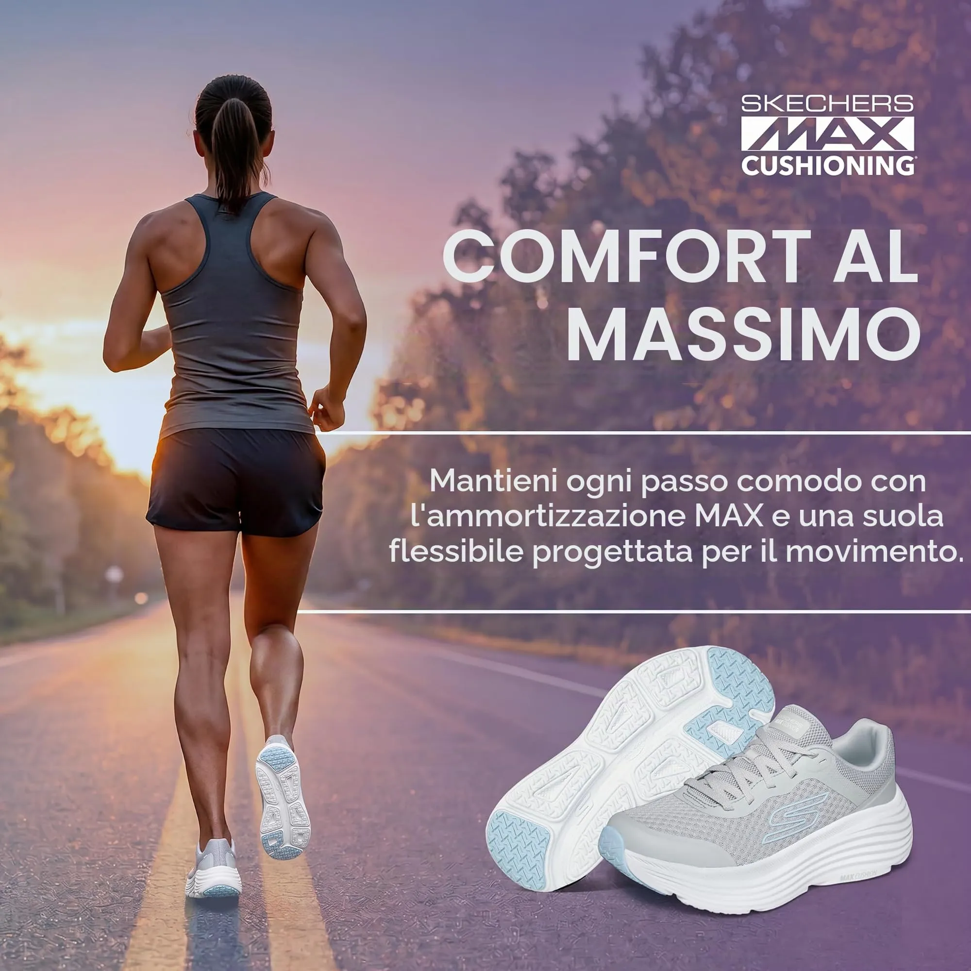 Skechers Scarpe da Ginnastica da Donna Max Cushioning Endeavour Canova, Grigio Chiaro, 35 EU, Grigio Chiaro, 35 EU - immagine 5