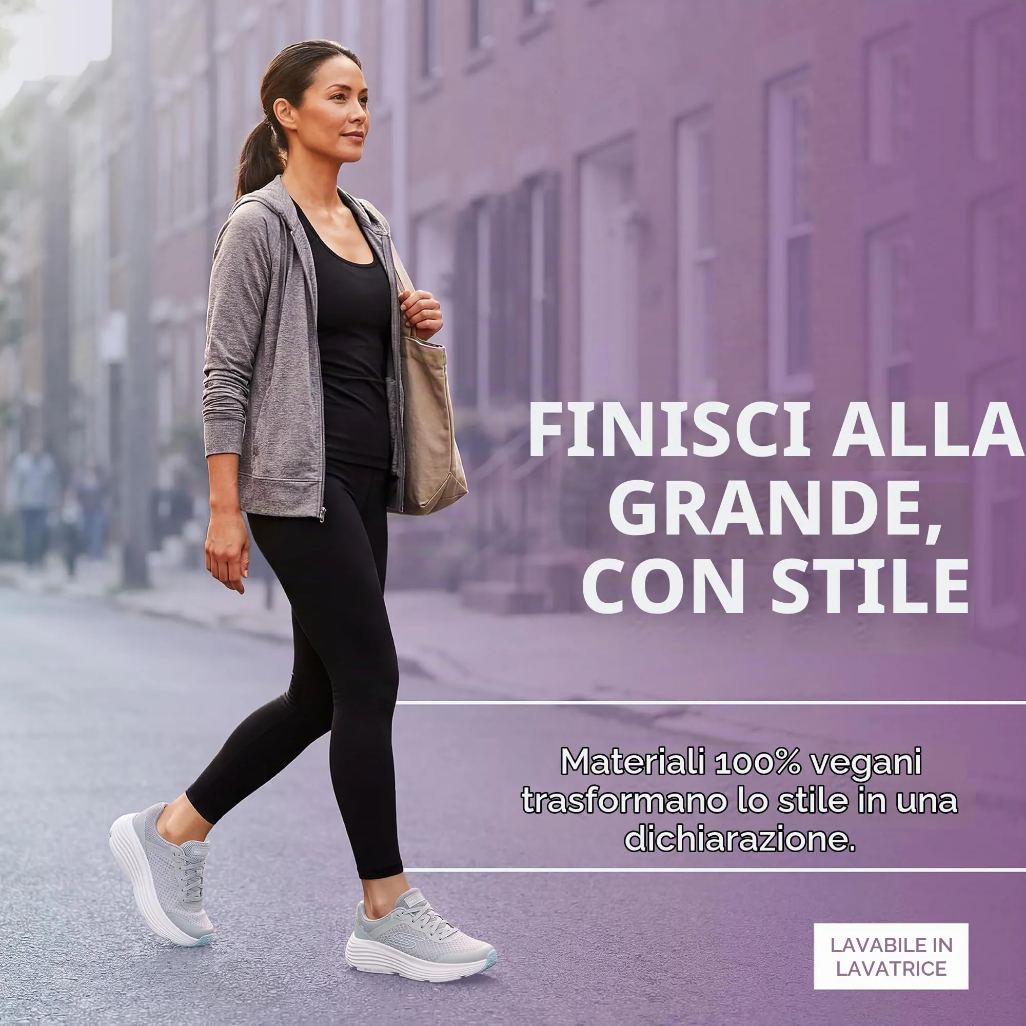 Skechers Scarpe da Ginnastica da Donna Max Cushioning Endeavour Canova, Grigio Chiaro, 35 EU, Grigio Chiaro, 35 EU - immagine 9