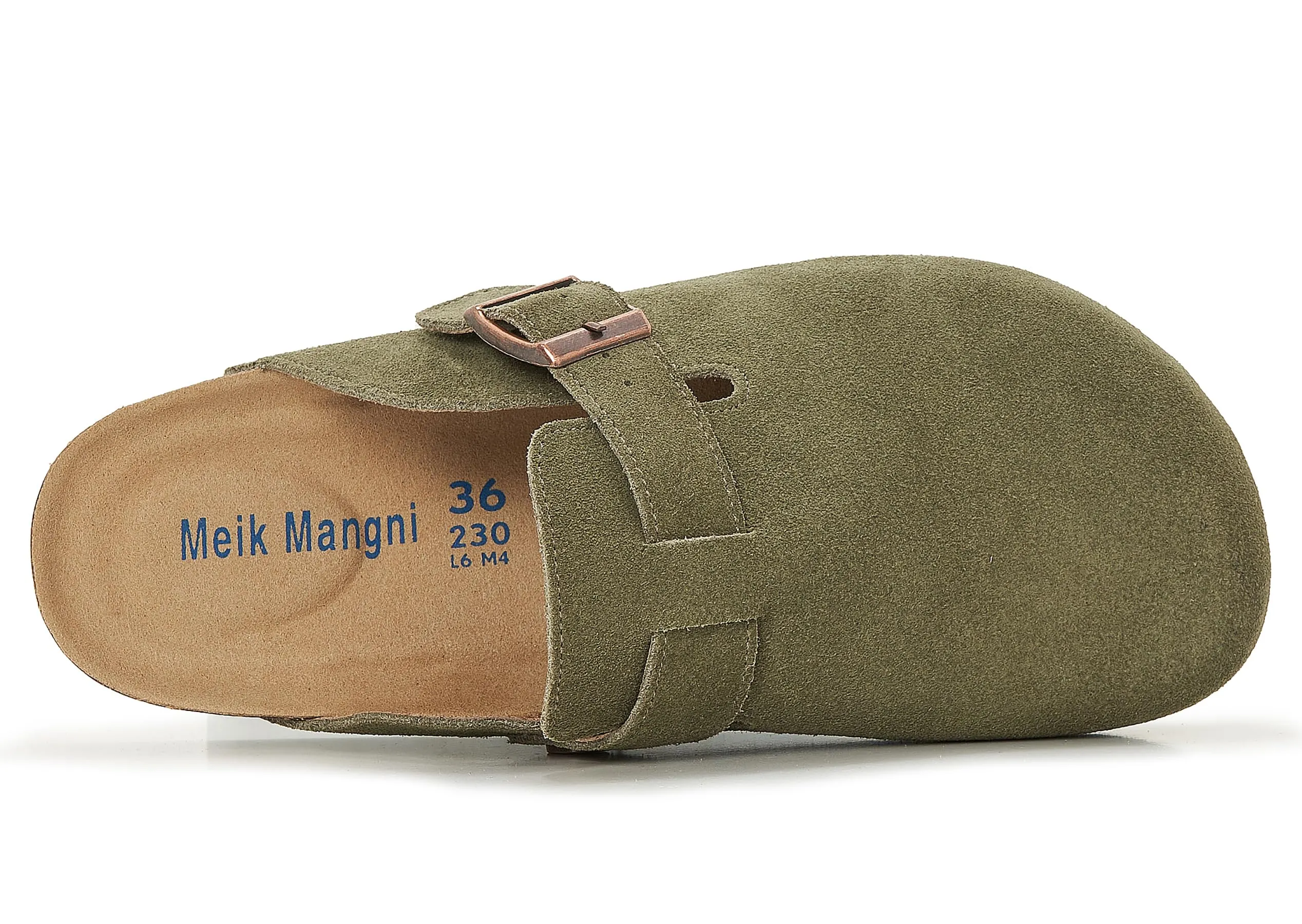 Meik Mangni Zoccoli e Sabot Donna Ciabatte da Uomo Pantofole in Pelle,Verde 42 EU - immagine 5