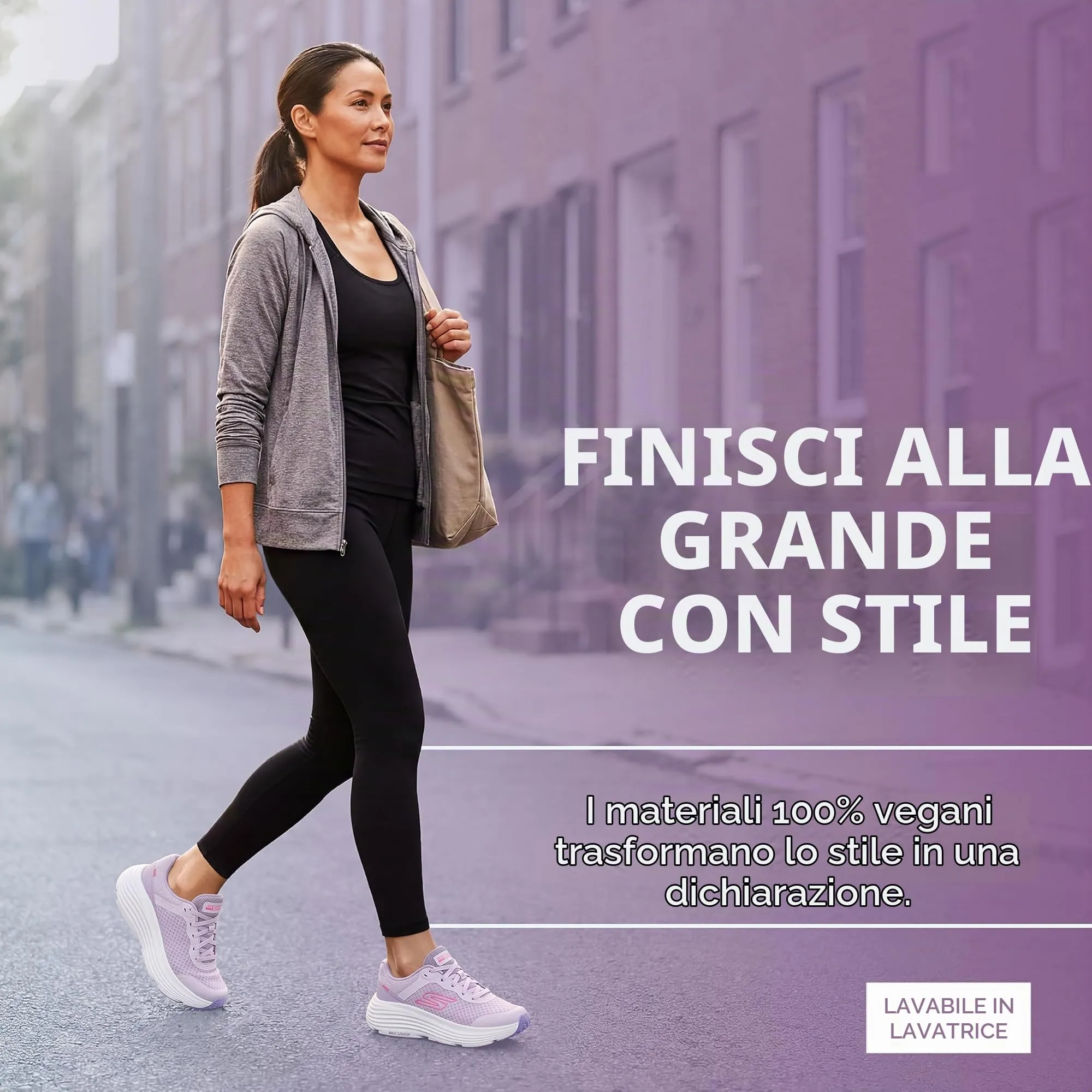 Skechers Donna Max Cushioning Endeavour Canova Trainers, Lavender Synthetic/Pink Trim, 40 EU - immagine 6