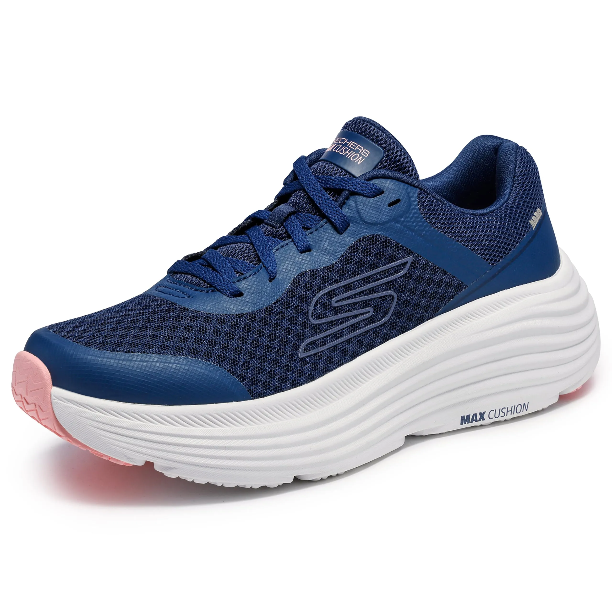 Skechers Donna Max Cushioning Endeavour Canova Trainers, Navy Pink, 37 EU Larga - immagine 1