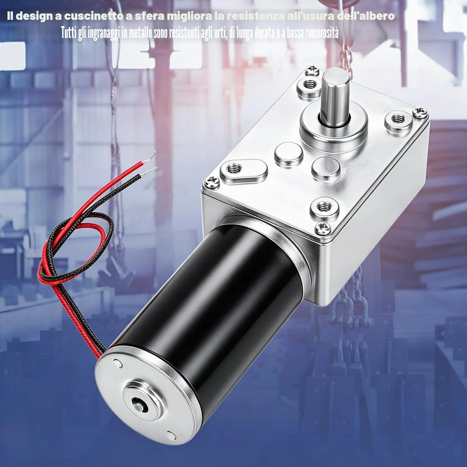 Motore A Vite Senza Fine 10-400 Giri/Min, Reversibile DC12V Motore A Velocità di Torsione Elevata Riduttore Elettrico Con Albero A D, per RC, Giocattoli Elettronici (12V 10RPM) - immagine 2