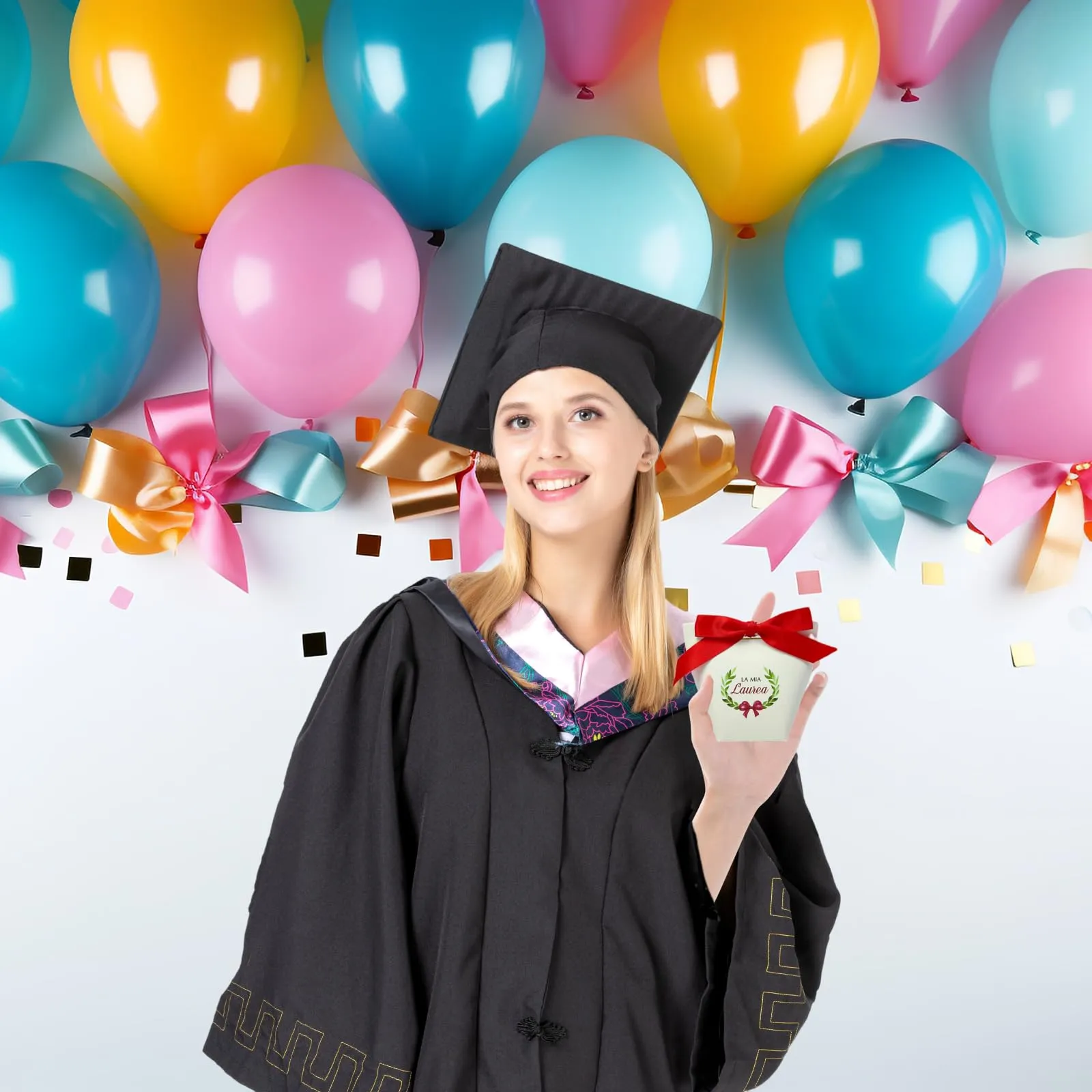 Festa Centro 50pz Scatoline Bianche Bomboniere Portaconfetti,Scritta La Mia Laurea,Bomboniere Decorazione Fai da Te Festa Laurea Regalo (arco) - immagine 7