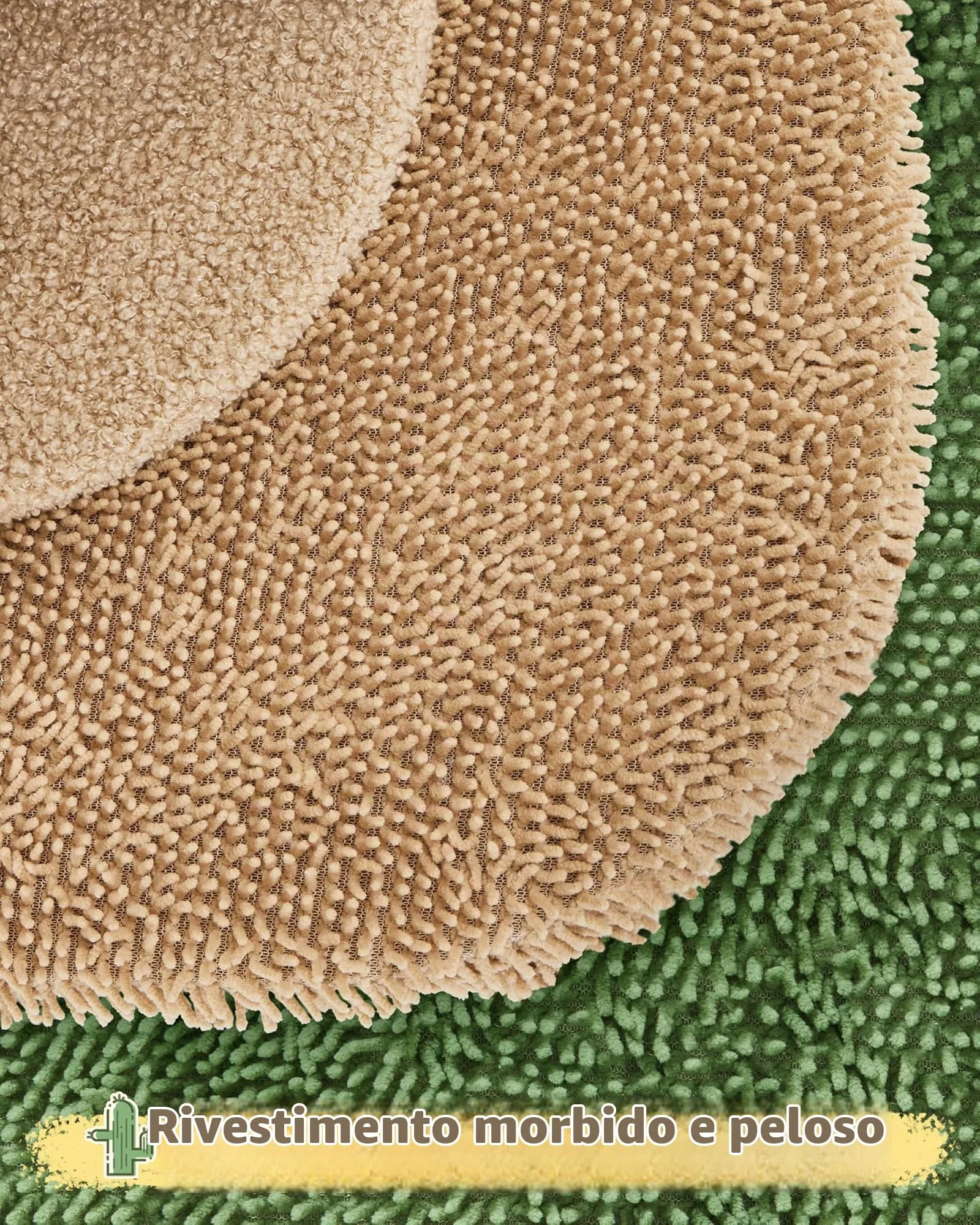Yaheetech Albero Tiragraffi per Gatti a Forma di Cactus in Truciolato e Corda di Sisal 42,5 cm × 42,5 cm × 106,5 cm Marrone/Verde - immagine 9
