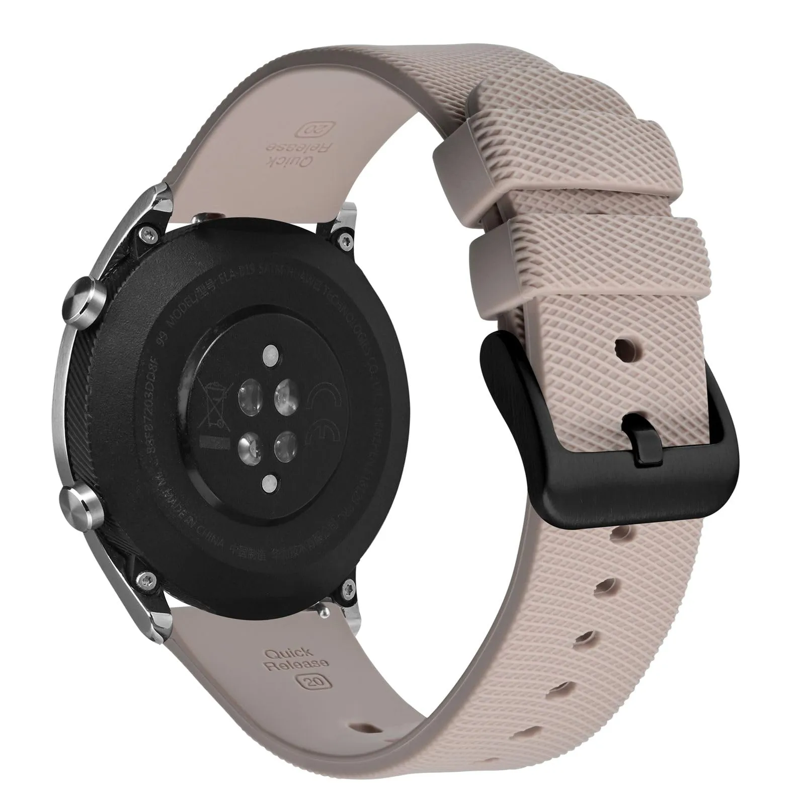 ANNEFIT Cinturino per Orologi in Silicone per Uomo Donna con Fibbia Nera, Cinturini 14mm in Gomma Morbida con Sgancio Rapido (Rosa Pallido) - immagine 9
