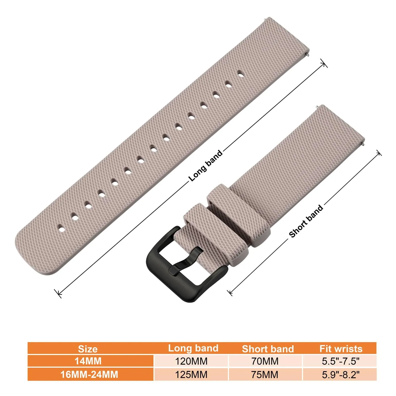 ANNEFIT Cinturino per Orologi in Silicone per Uomo Donna con Fibbia Nera, Cinturini 18mm in Gomma Morbida con Sgancio Rapido (Rosa Pallido) - immagine 4