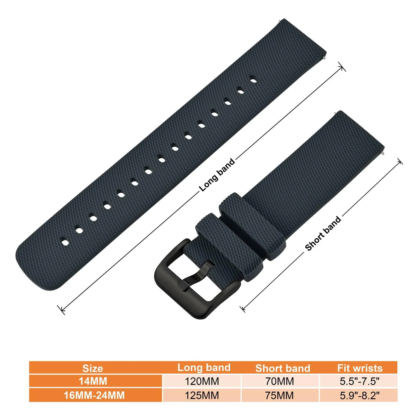 ANNEFIT Cinturino per Orologi in Silicone per Uomo Donna con Fibbia Nera, Cinturini 17mm in Gomma Morbida con Sgancio Rapido (Grigio Scuro) - immagine 4