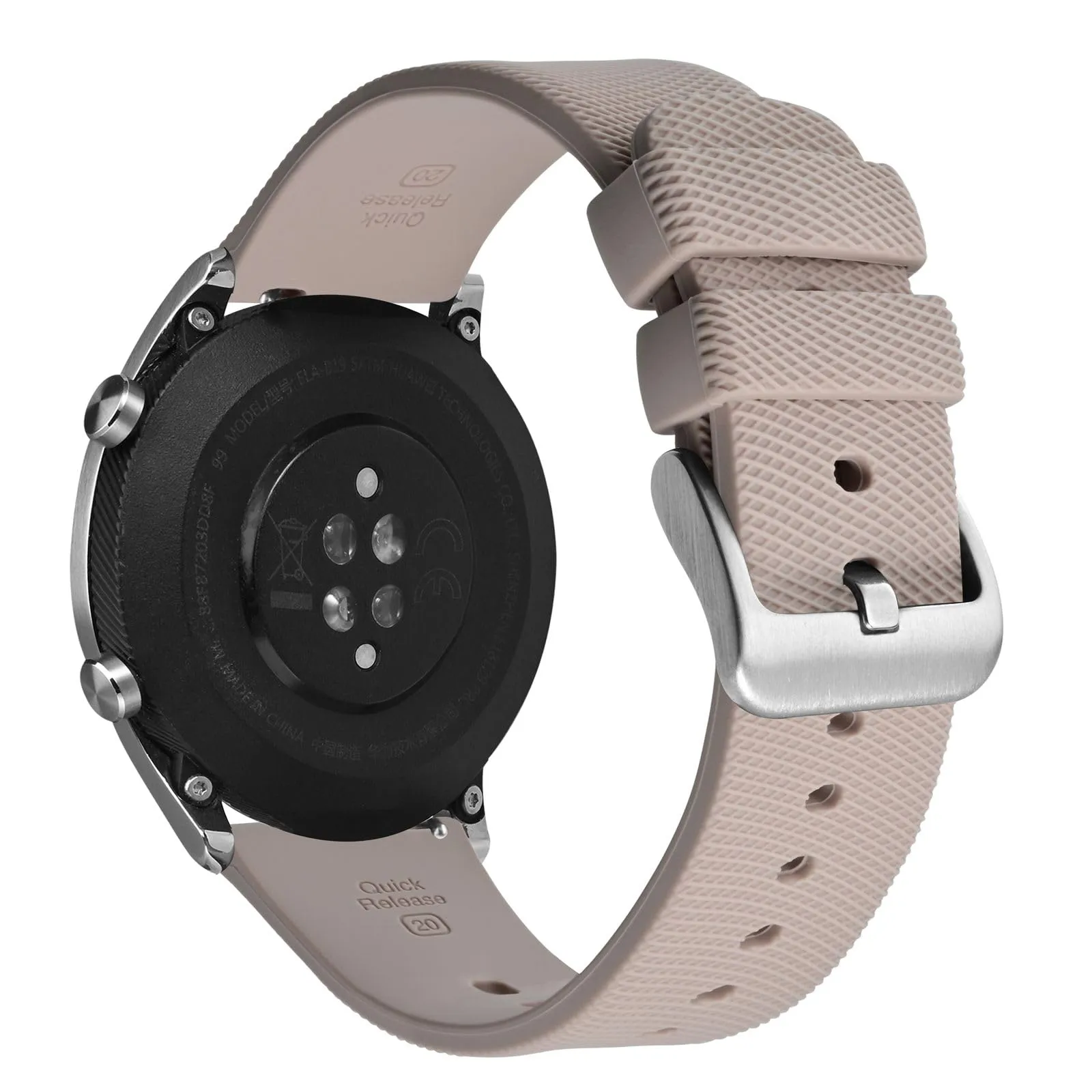 ANNEFIT Cinturino per Orologi in Silicone per Uomo Donna con Fibbia Argento, Cinturini 14mm in Gomma Morbida con Sgancio Rapido (Rosa Pallido) - immagine 9