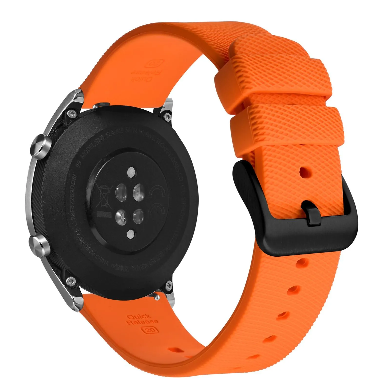 ANNEFIT Cinturino per Orologi in Silicone per Uomo Donna con Fibbia Nera, Cinturini 18mm in Gomma Morbida con Sgancio Rapido (Arancia) - immagine 9