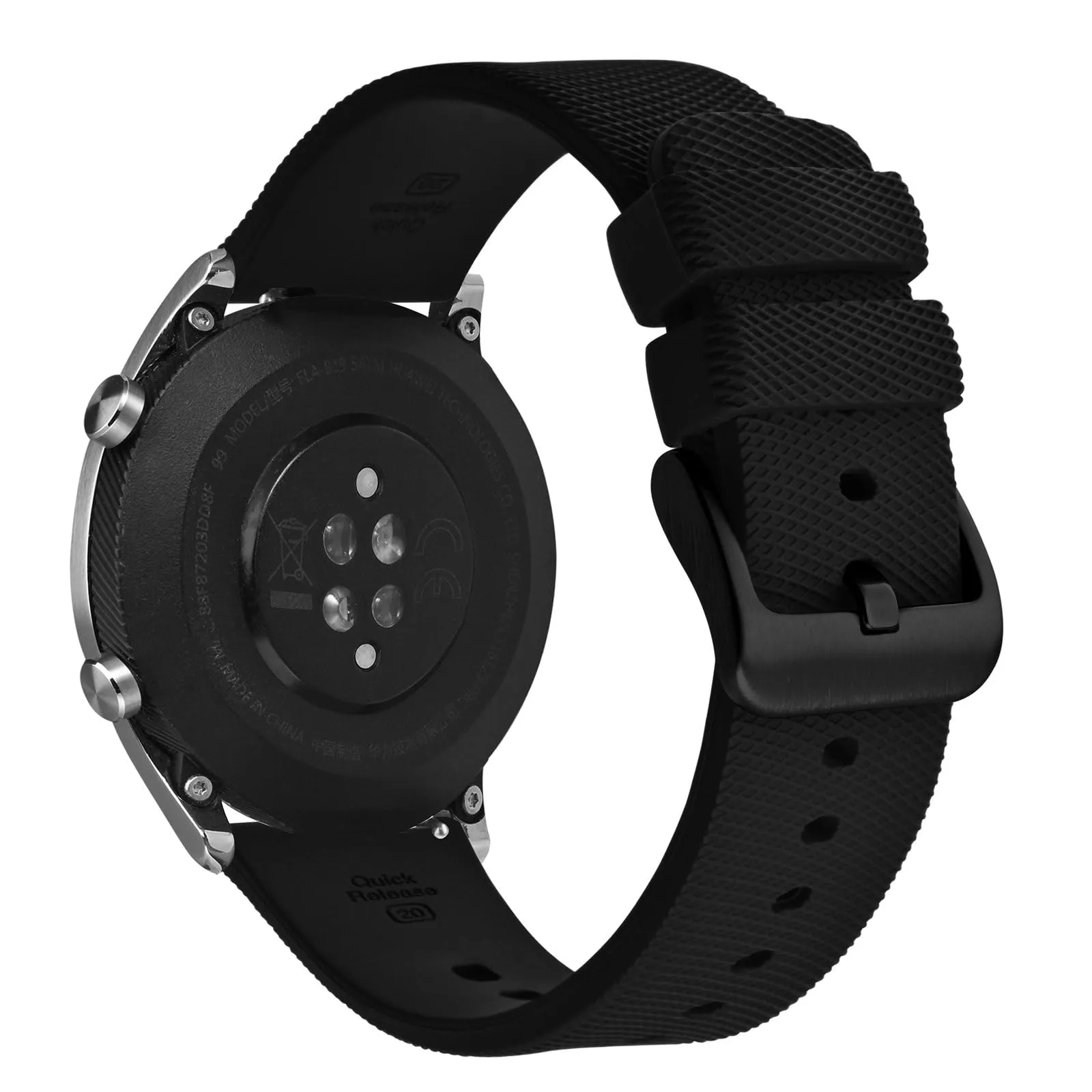 ANNEFIT Cinturino per Orologi in Silicone per Uomo Donna con Fibbia Nera, Cinturini 18mm in Gomma Morbida con Sgancio Rapido (Nero) - immagine 9
