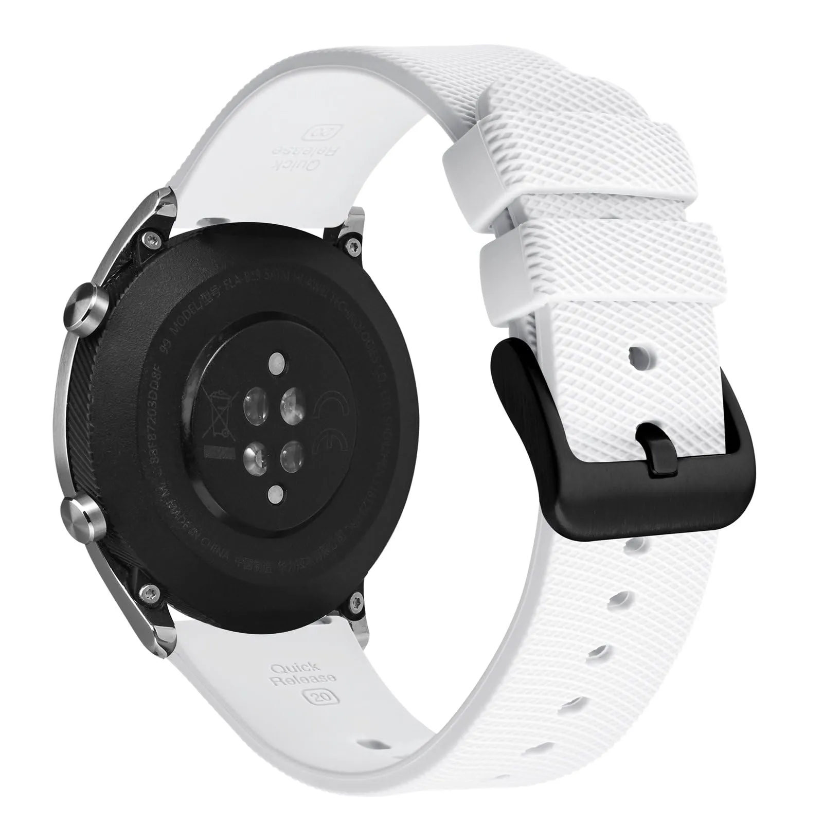 ANNEFIT Cinturino per Orologi in Silicone per Uomo Donna con Fibbia Nera, Cinturini 14mm in Gomma Morbida con Sgancio Rapido (Bianca) - immagine 9