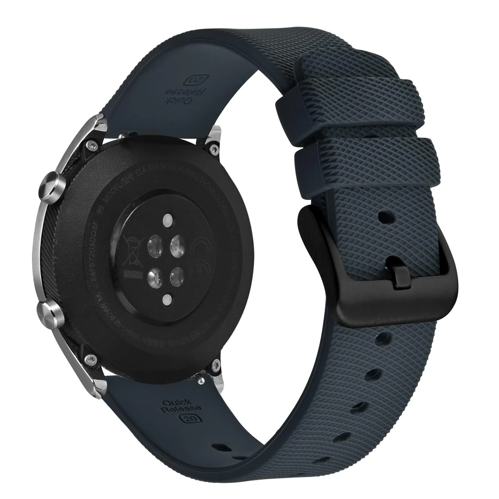ANNEFIT Cinturino per Orologi in Silicone per Uomo Donna con Fibbia Nera, Cinturini 16mm in Gomma Morbida con Sgancio Rapido (Grigio Scuro) - immagine 9